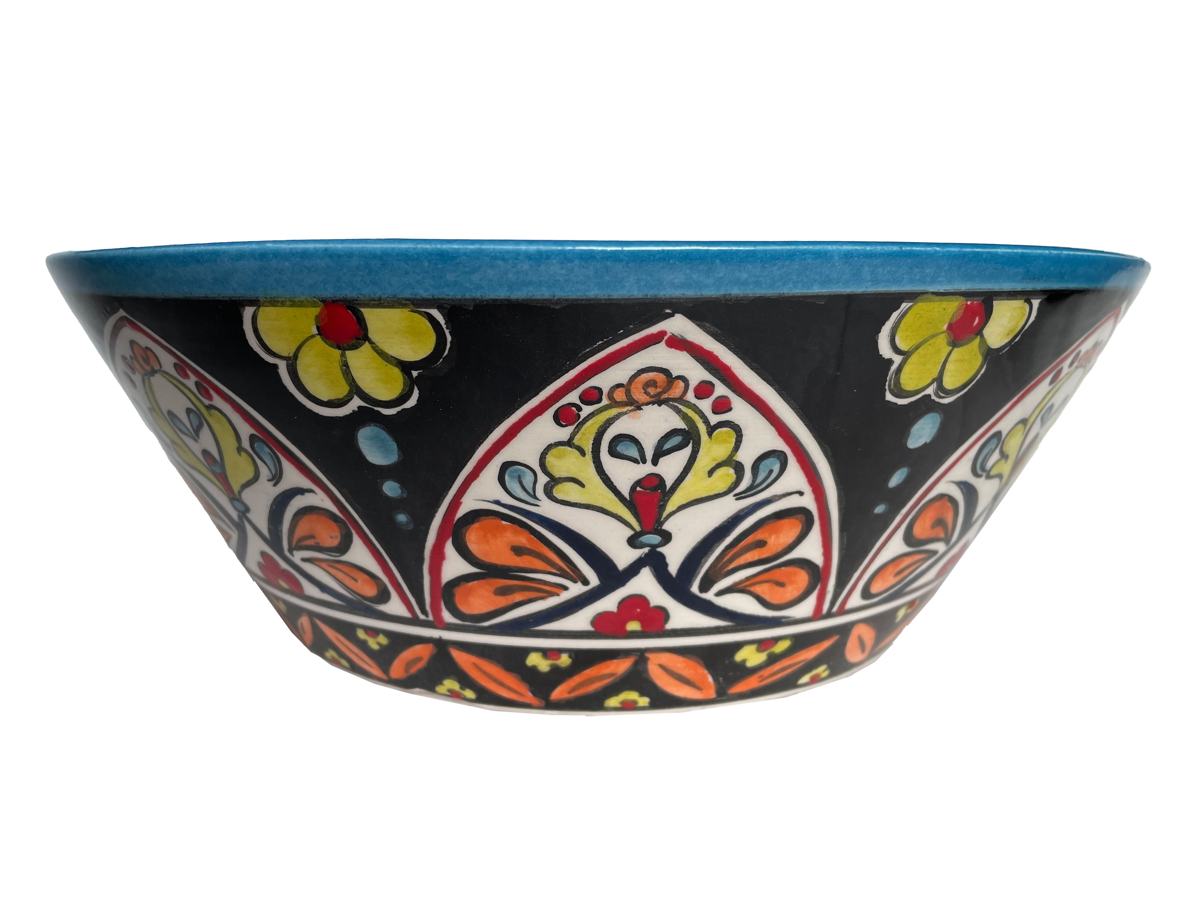 Hand Painted Bathroom Countertop Basin - Traditional Mexican Ceramic Sink