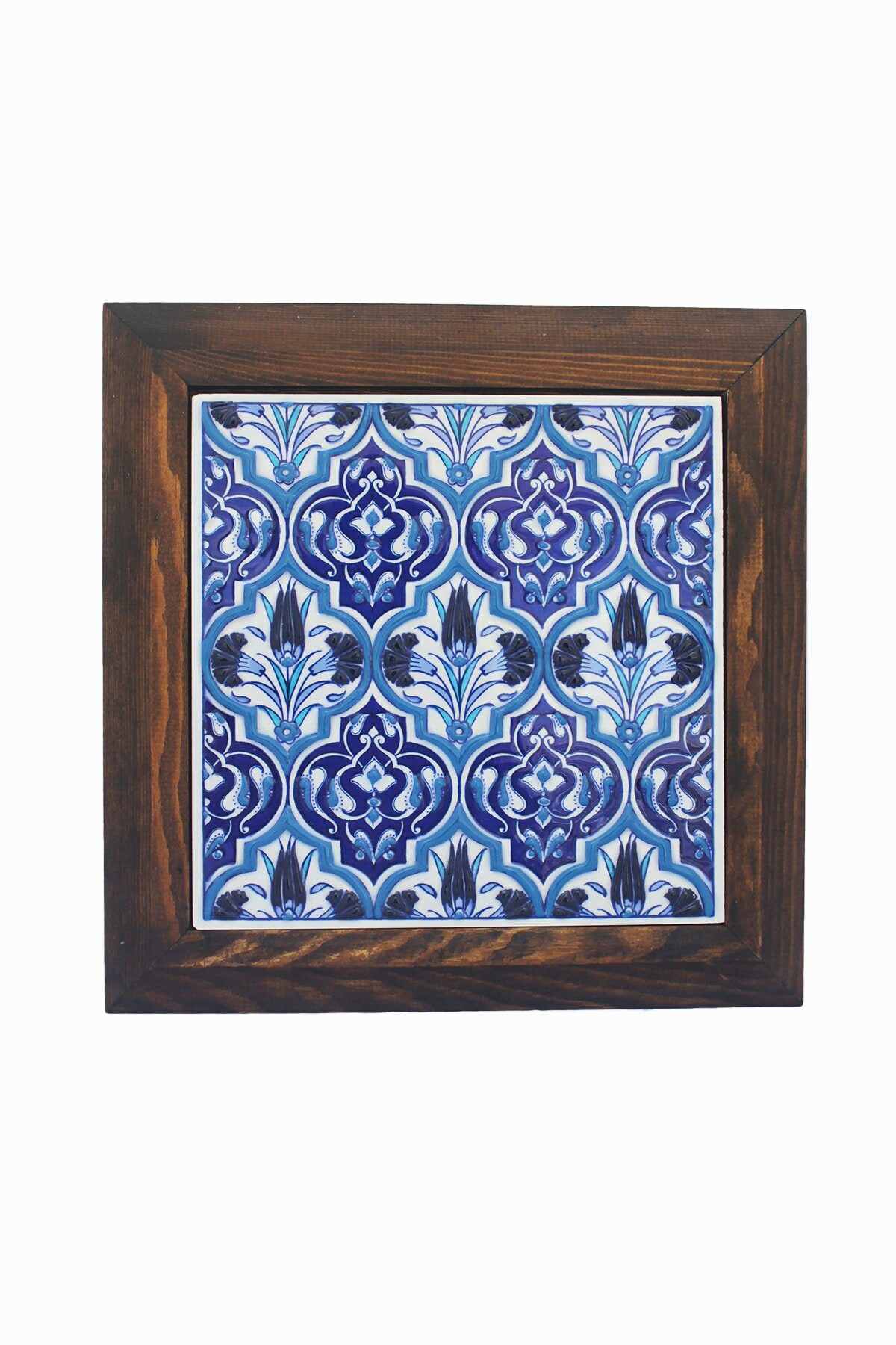 Hand Painted Turkish Ceramic Tile -  Handmade Decorative Floral Patterned Tile - 8 in [20Cm] - Zeem Ceramic