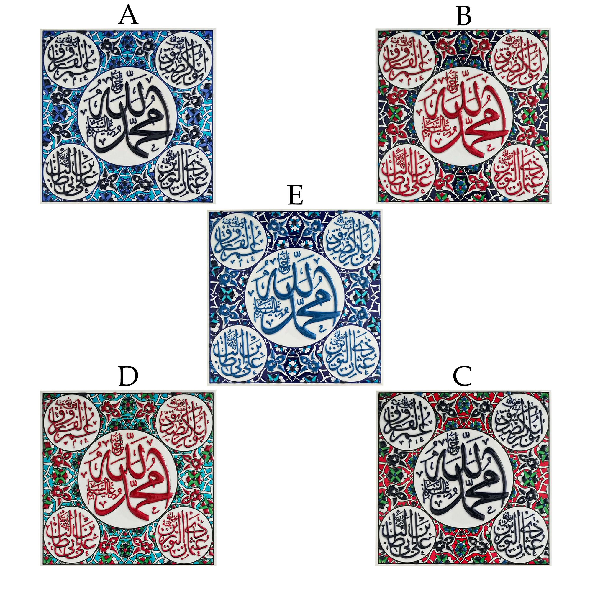 Hand Painted Turkish Ceramic Tile -  Handmade Decorative Floral Patterned Tile - 8 in [20Cm] - Zeem Ceramic