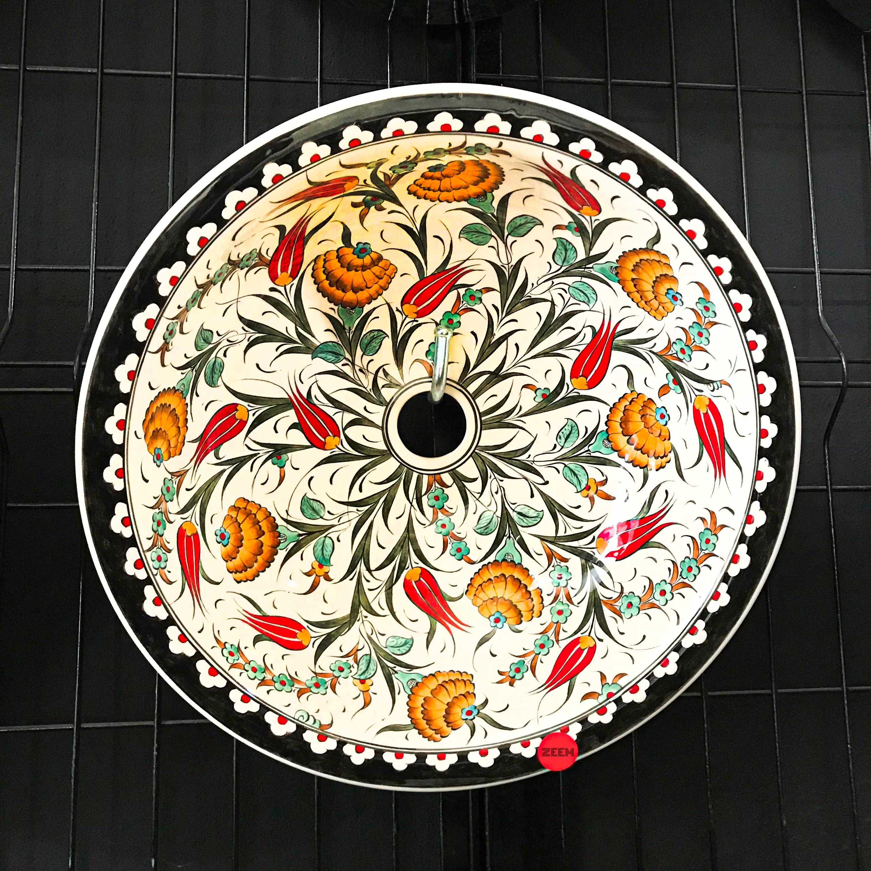 Turkish Hand Painted Bathroom Vessel Sink | Unique Patterned Sinks - A Collection of Artisan Designs for Every Style - B