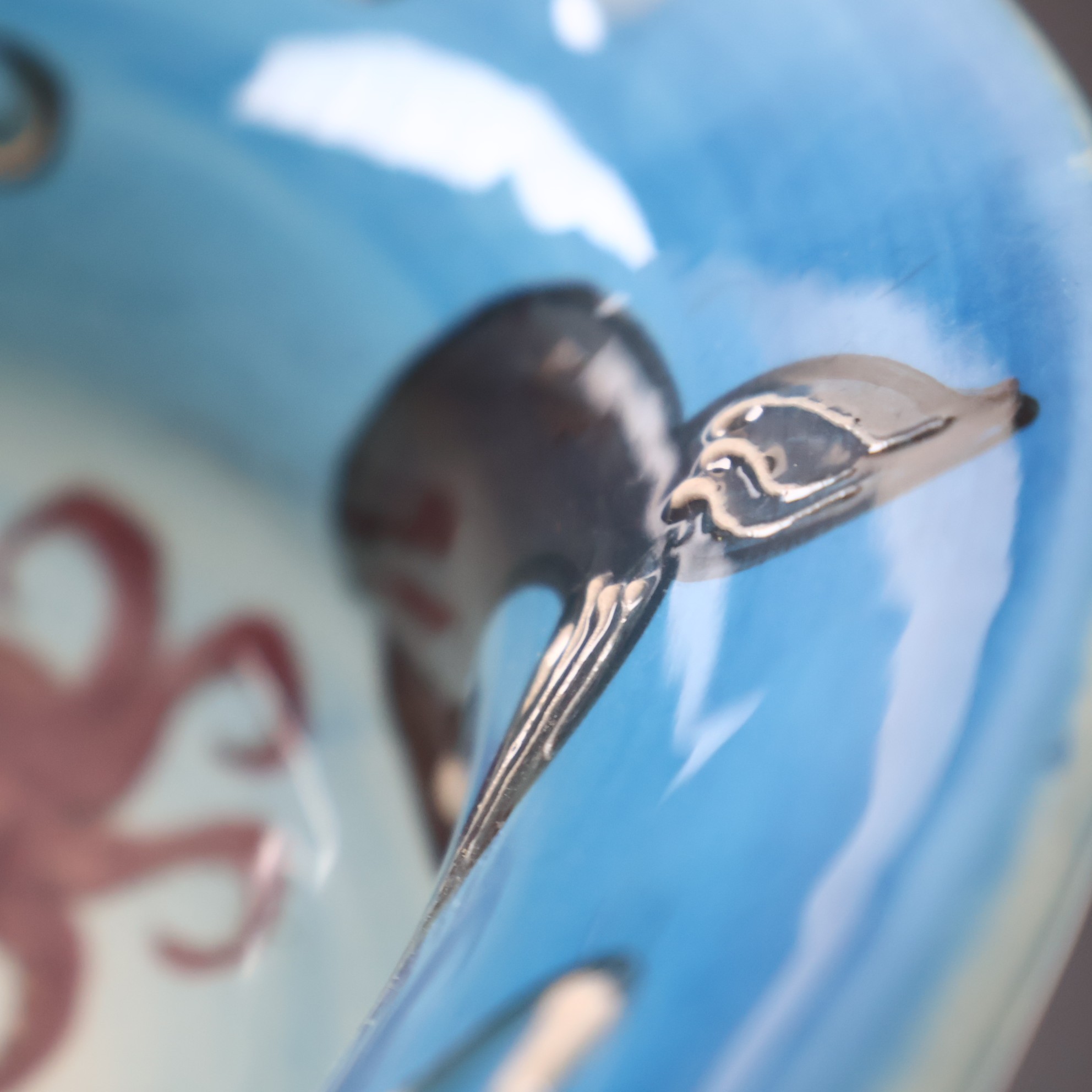 Bathroom Vessel Round Sink Basin - Shark and Octopus Pattern Washbasin