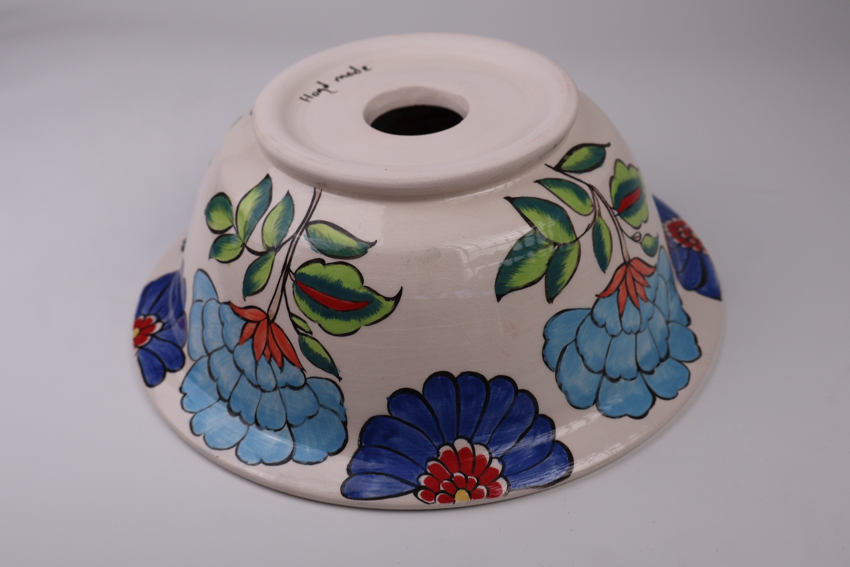 Colorful Floral & Butterfly Design Ceramic Sink - Handmade Masterpiece