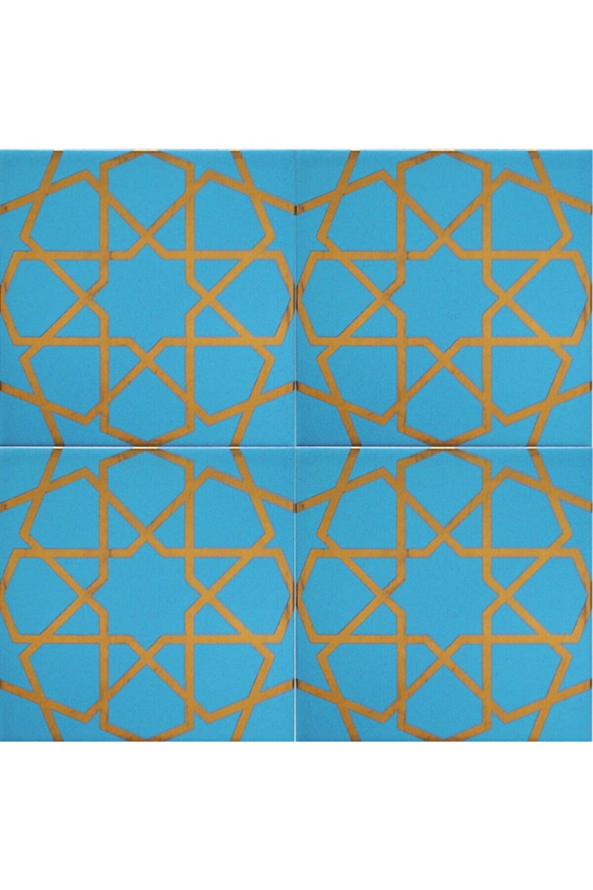 Handcrafted Ceramic Tile -  Screenprinting Bathroom Floor Tile with Geometrical Pattern - 8 in [20Cm]