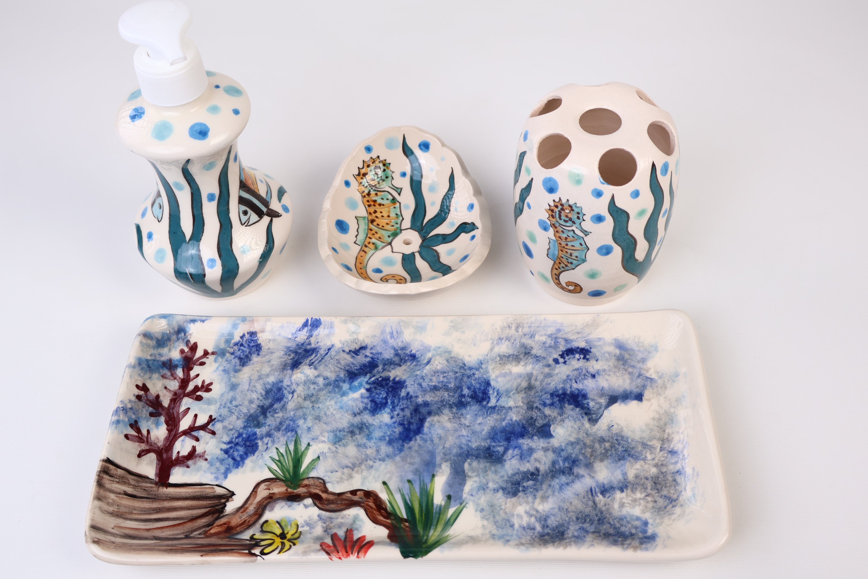 Handmade Bathroom Accessory Set - Zeem Ceramic Artistic Collection