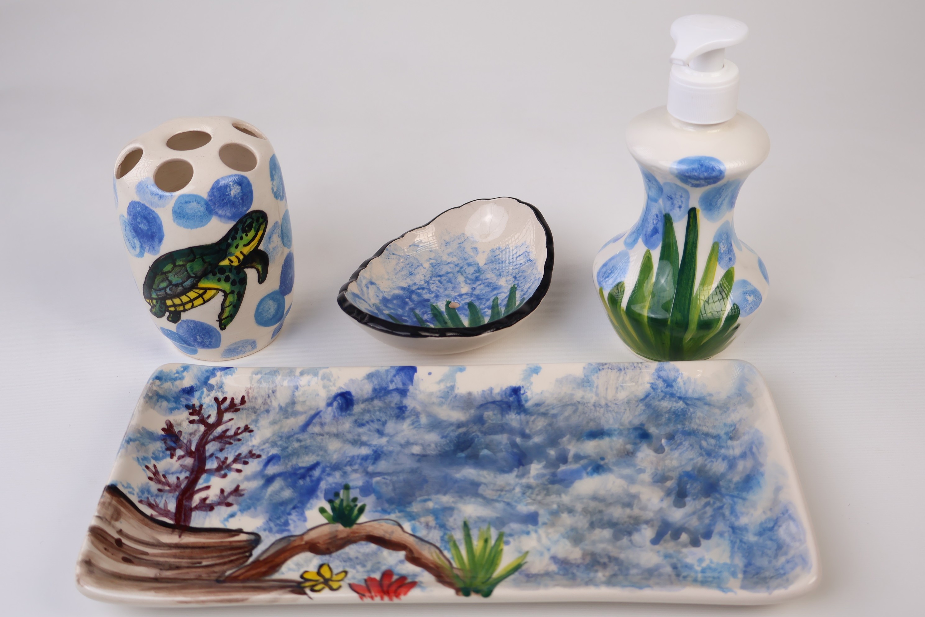 Zeem Ceramic Handcrafted Bathroom Sets & Sea Turtle - Elegance Redefined