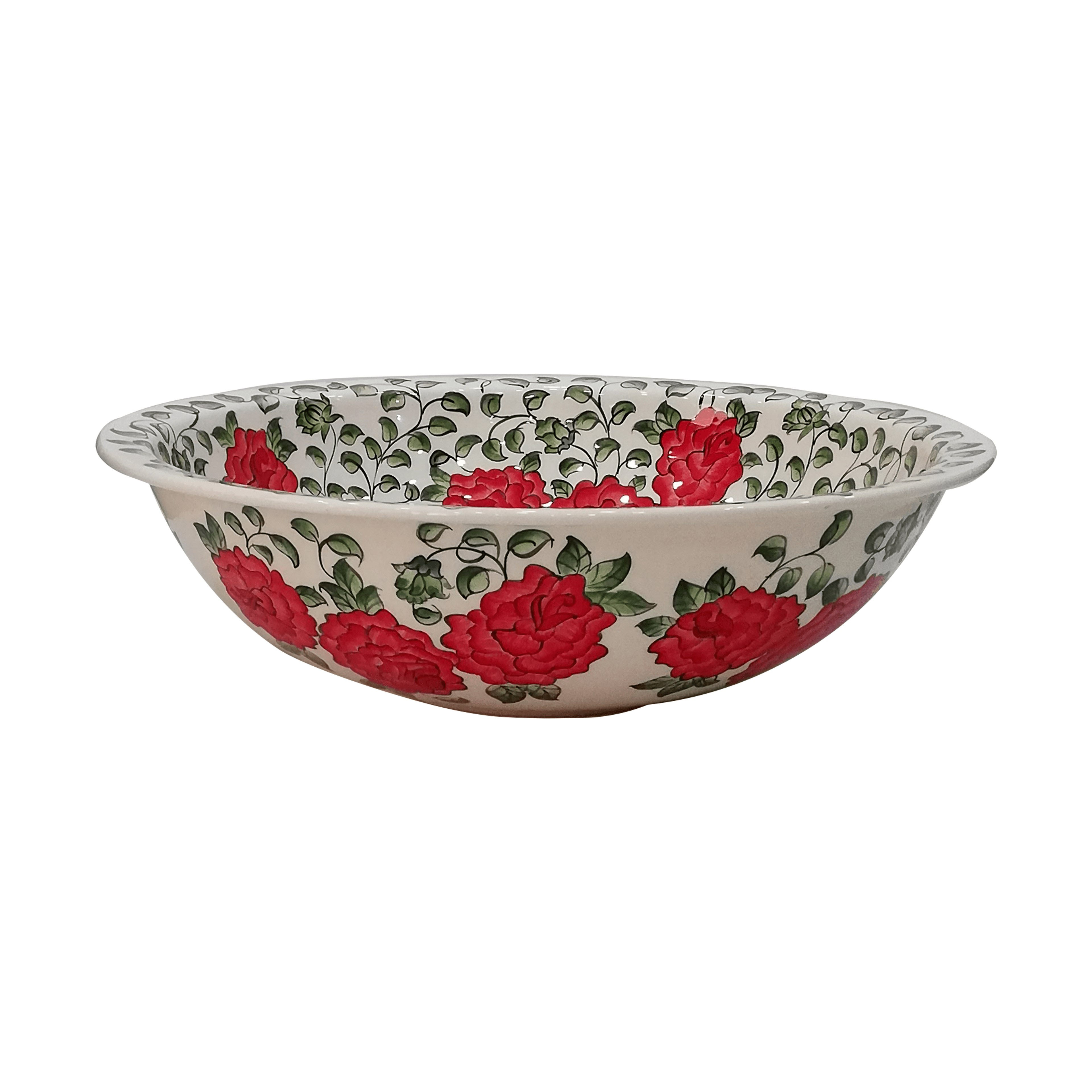 Hand Painted Bathroom Ceramic Vessel Sink Countertop - Roses