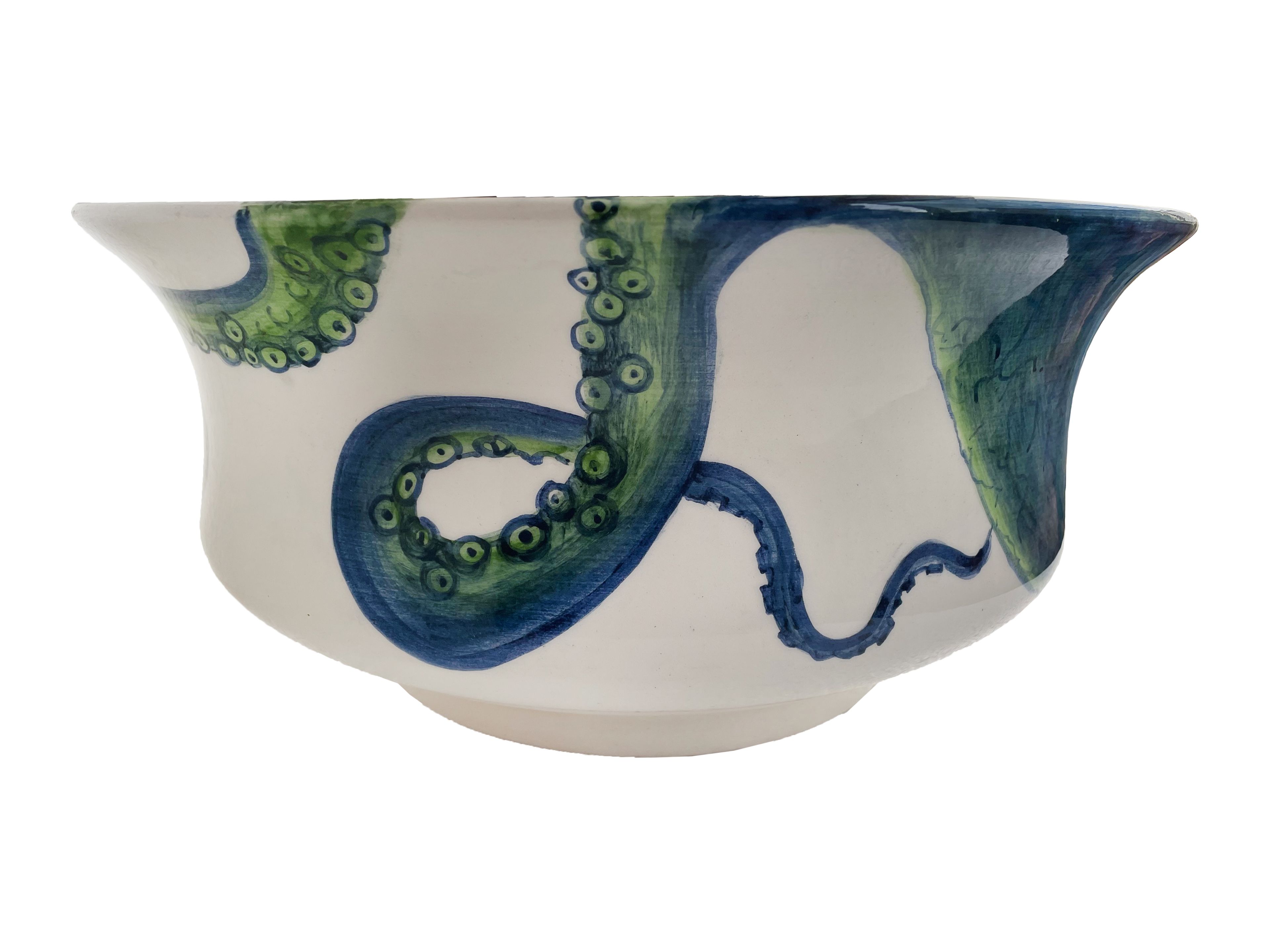 Hand Painted Bathroom Ceramic Vessel Sink Countertop - Octopus