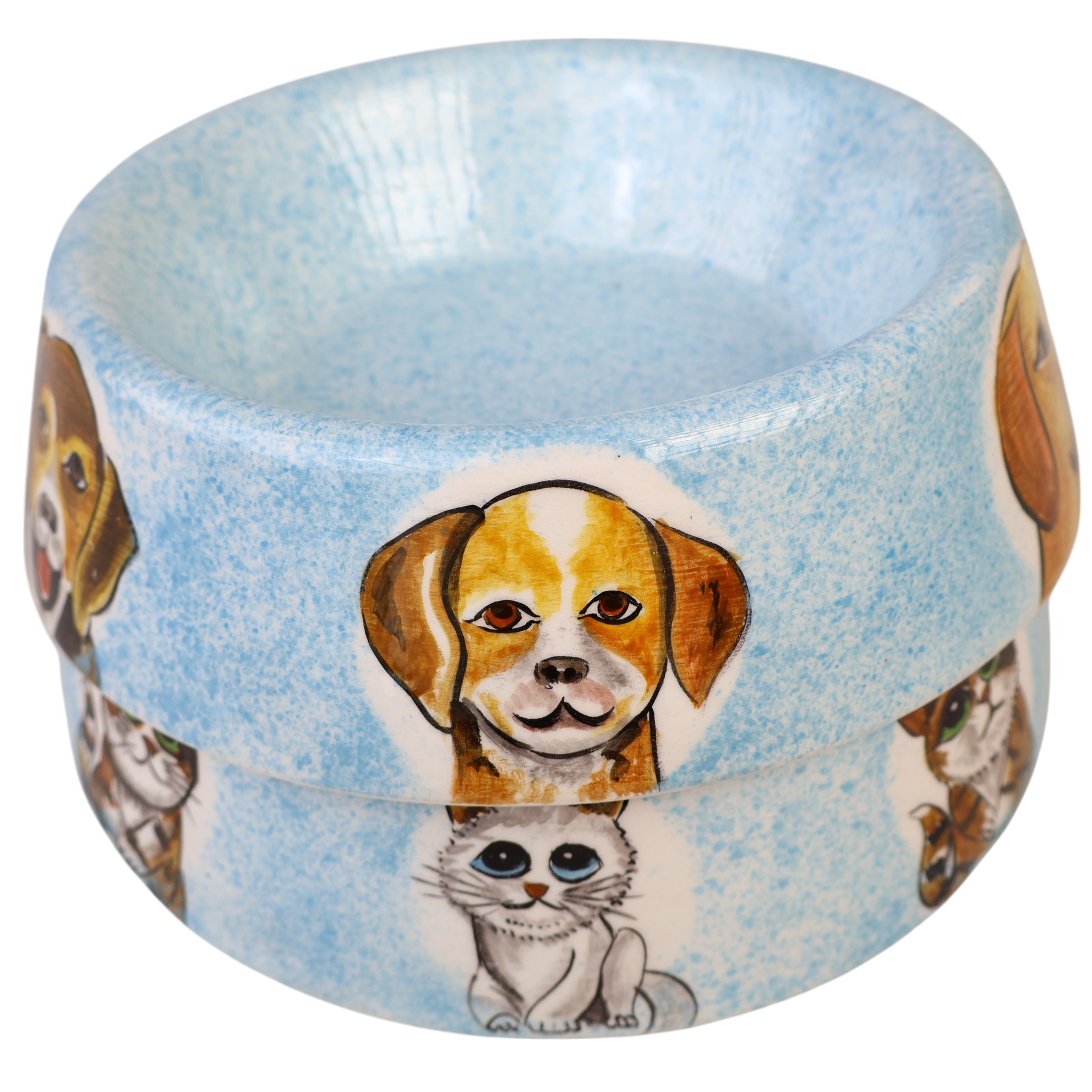 🐶🐱 Hand-Painted Ceramic Pet Bowl – Dog & Cat Design – 600 ml (20.3 fl oz) - Cat