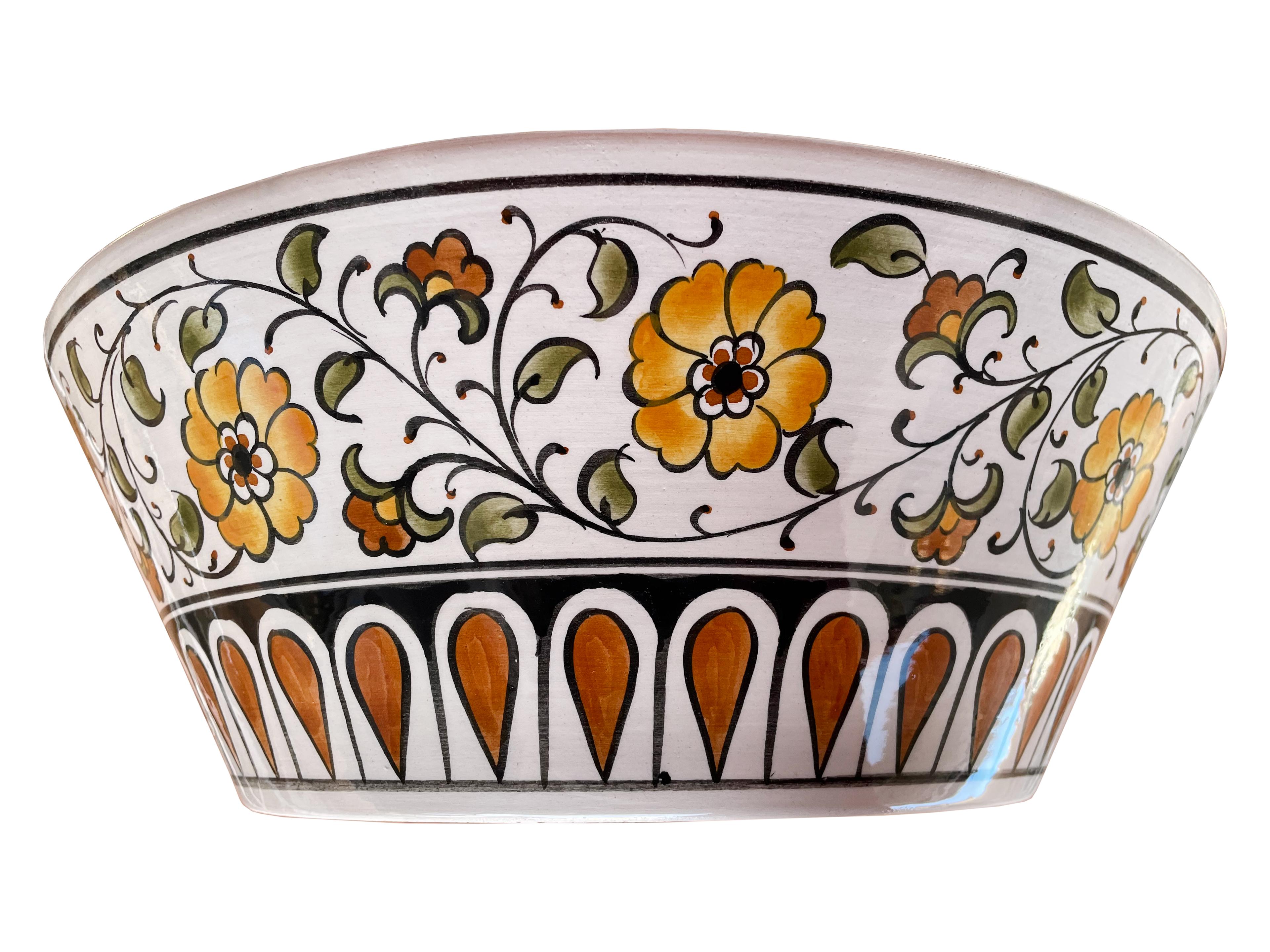 Hand Painted Bathroom Ceramic Vessel Sink Countertop - Mılet Work