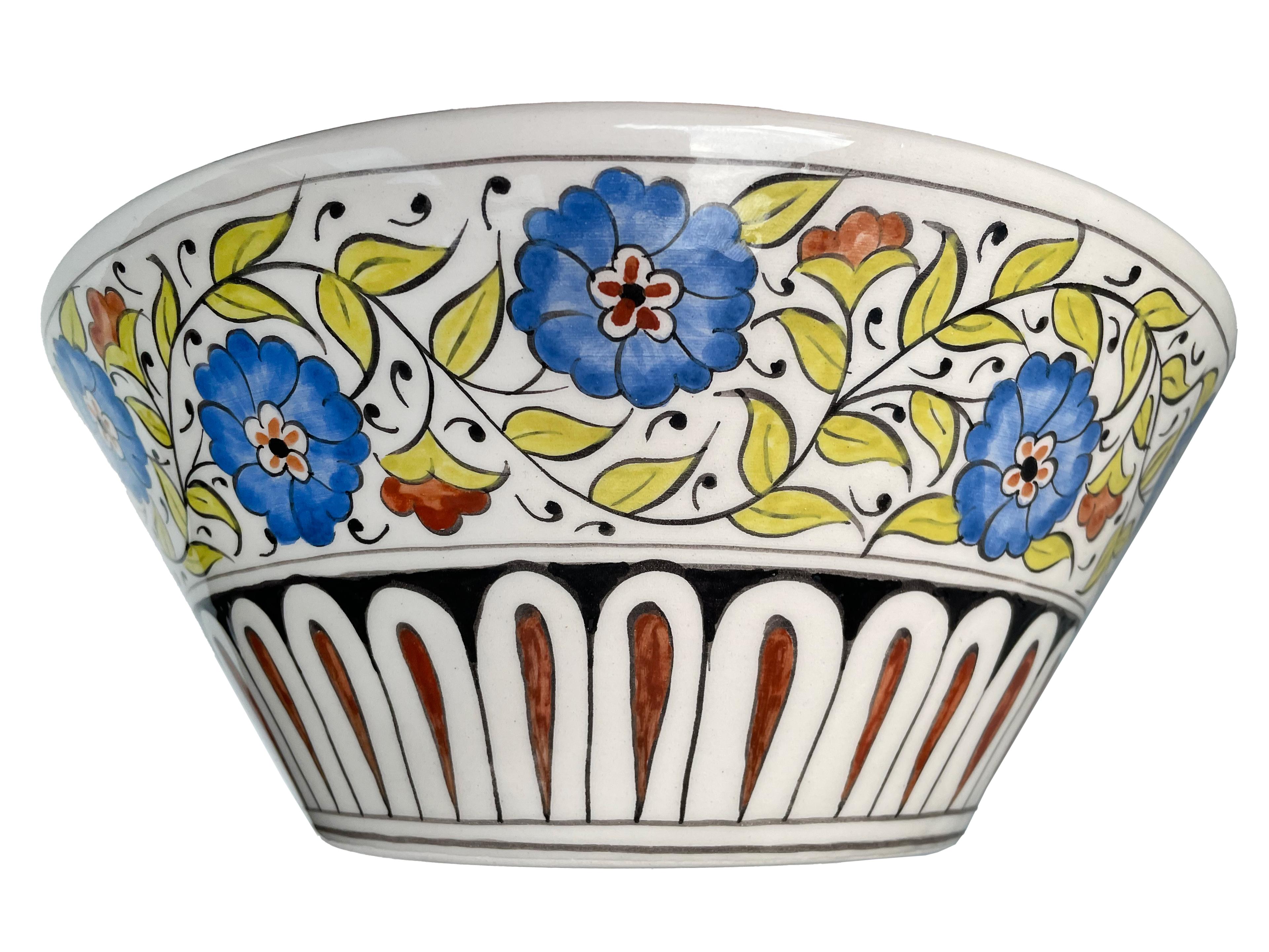 Hand Painted Bathroom Ceramic Vessel Sink Countertop - Multicolor Flowers