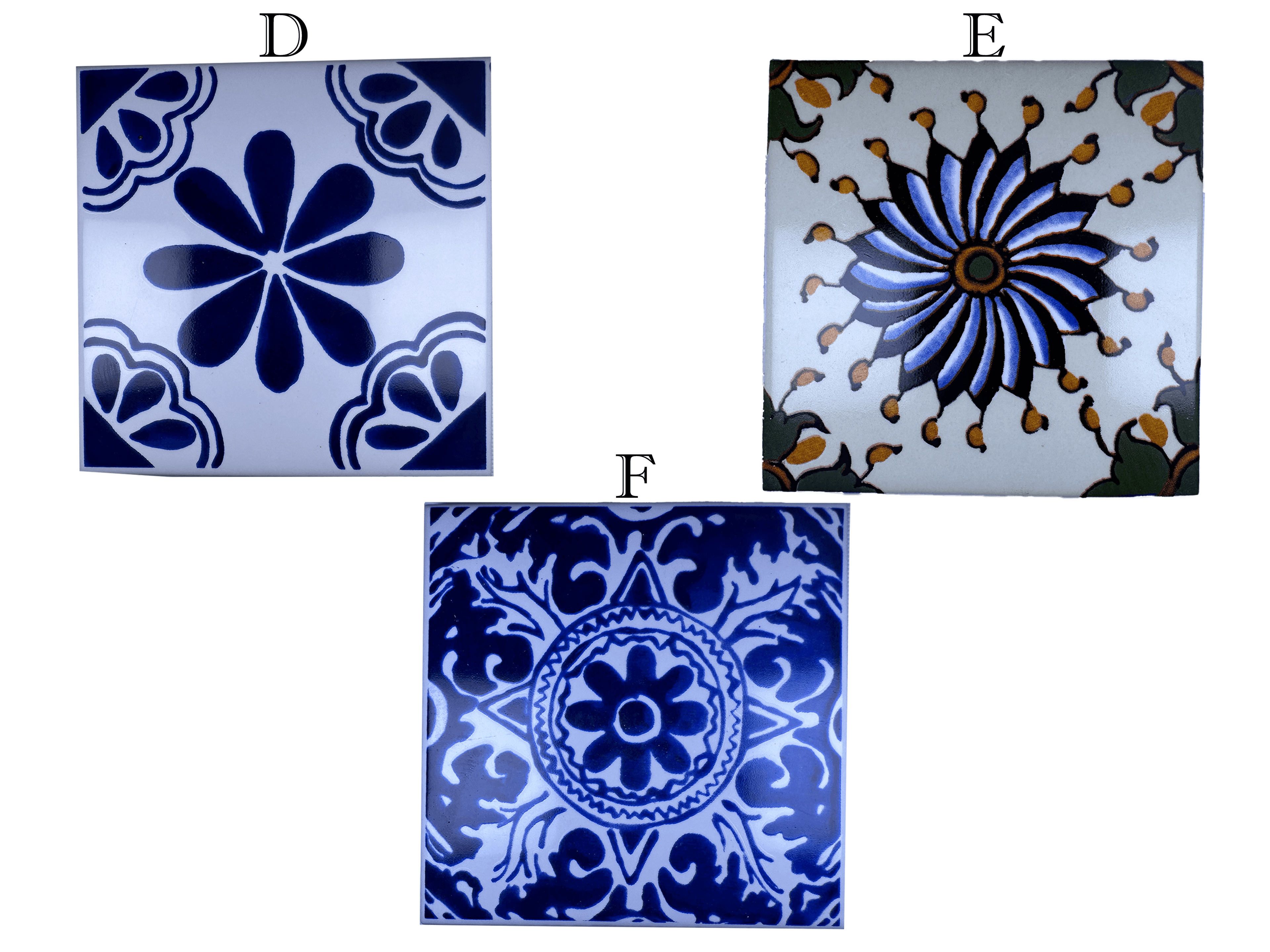 Hand-Printed Portuguese Tile Designs - Handcrafted Backsplash 3.7" Tile with Traditional Pattern