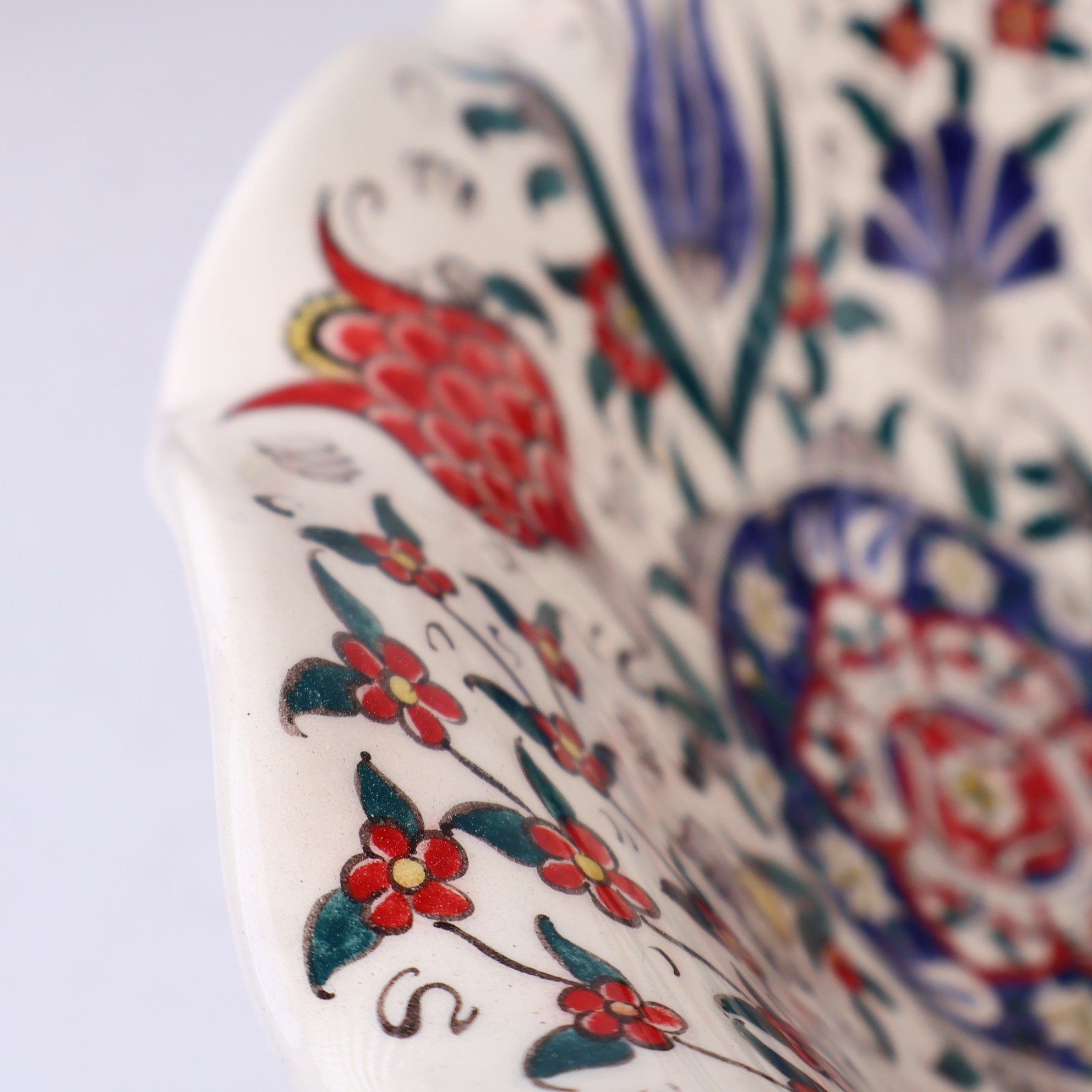 Turkish Ceramic Sink Bowl | Iznik-Inspired Vibrant Floral Ceramic Washbasin for Bathroom Remodeling