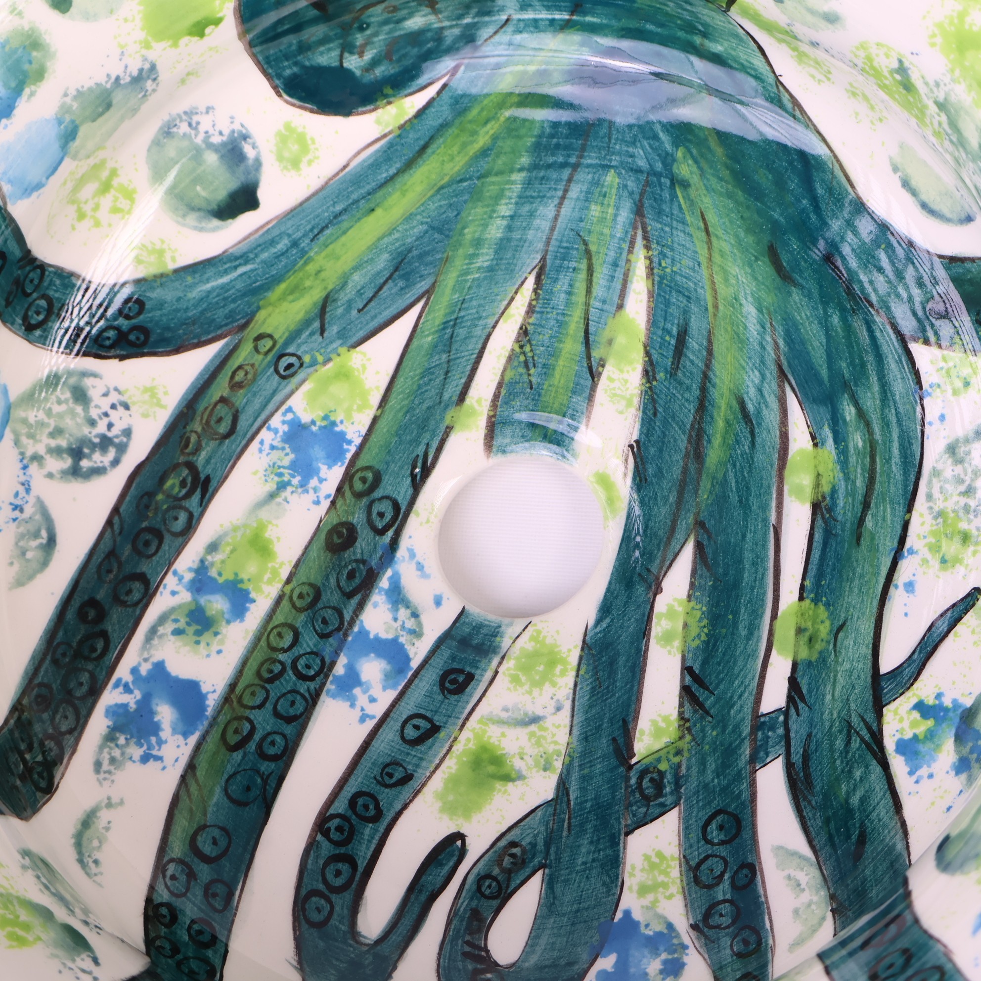 Octopus Design Handmade Ceramic Sink – Coastal & Artistic Bathroom Basin by Zeem Ceramic