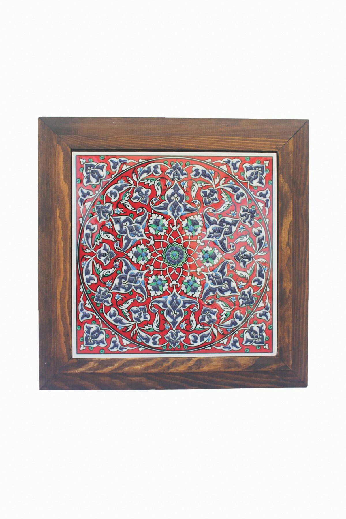 Hand Painted Turkish Ceramic Tile -  Handmade Decorative Floral Patterned Tile - 8 in [20Cm] - Zeem Ceramic