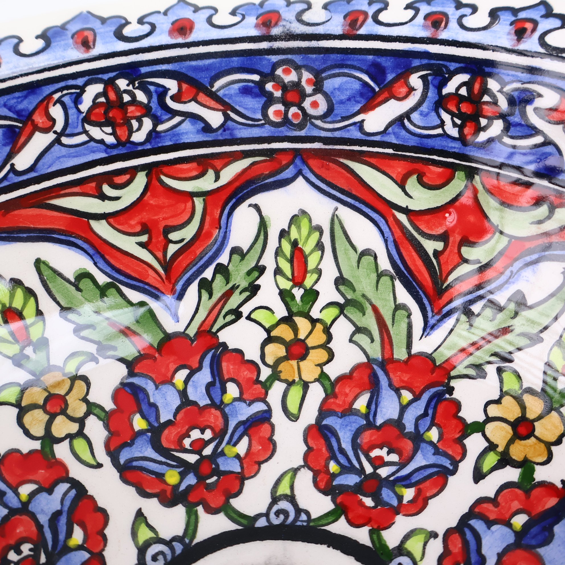 Hand-Painted Ceramic Sink - Turkish Ceramic Bowl Sink | Iznik-Inspired Vibrant Floral Ceramic Decor for Bathroom Remodeling