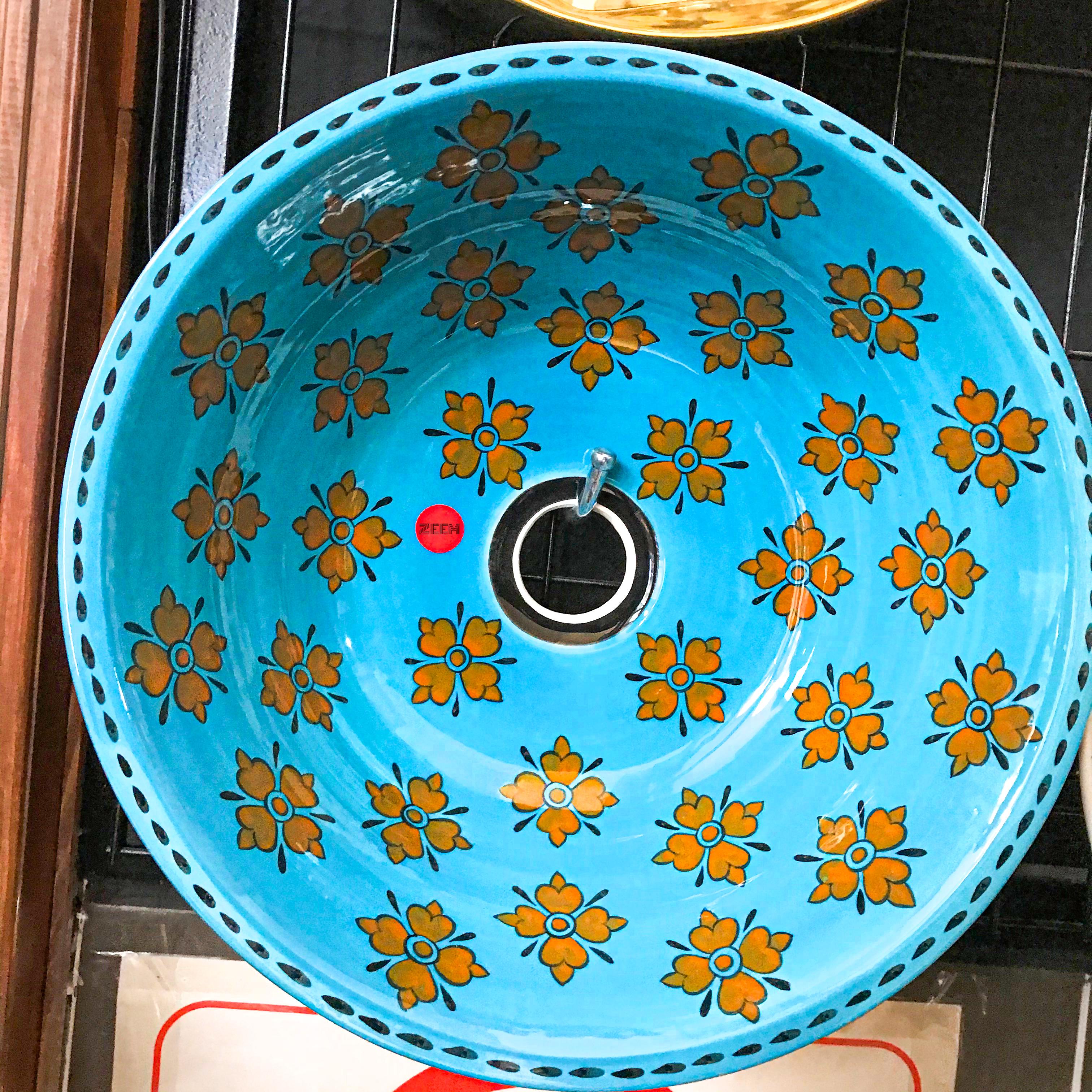 Turkish Hand Painted Bathroom Vessel Sink | Unique Patterned Sinks - A Collection of Artisan Designs for Every Style - G