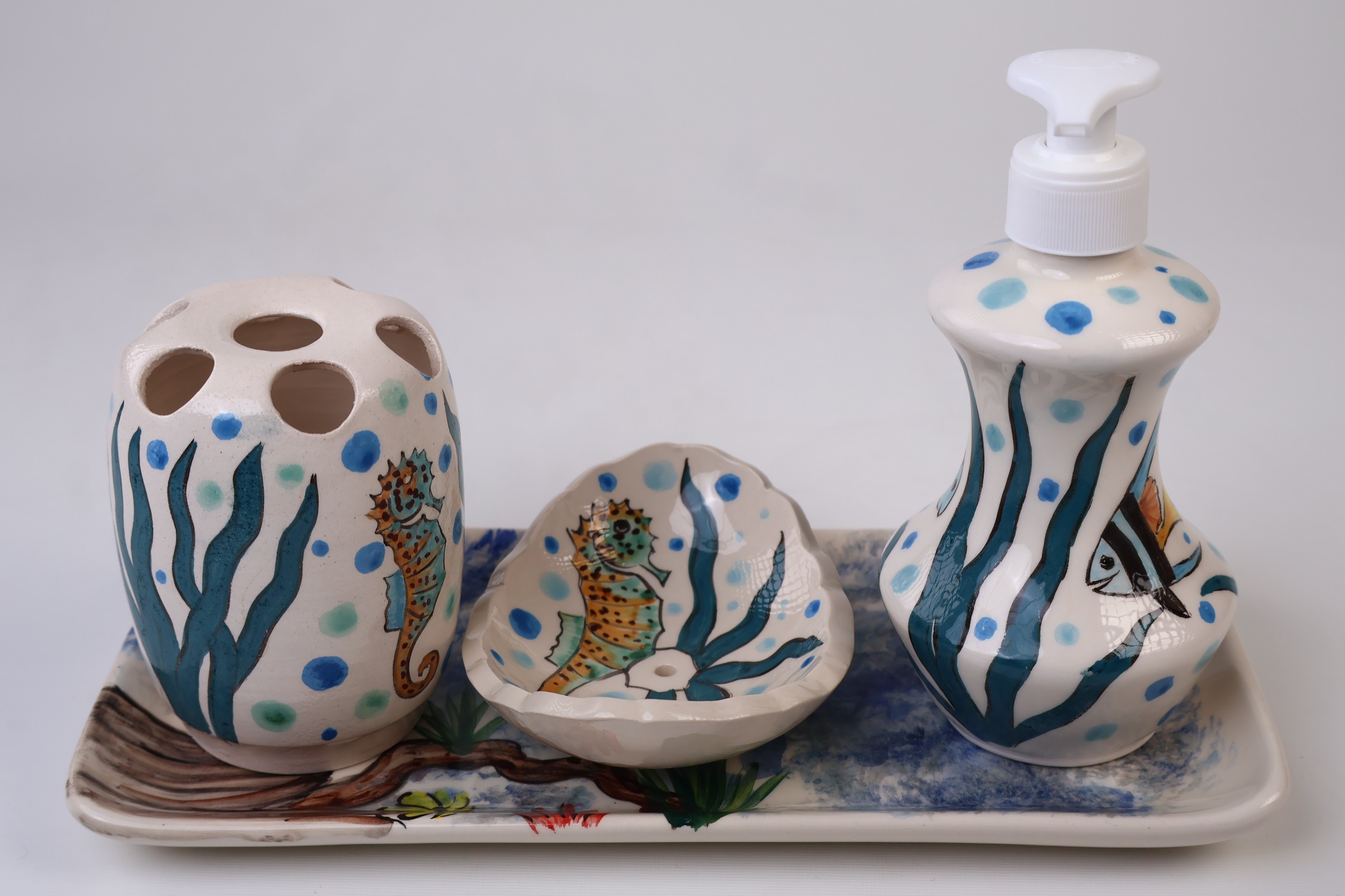 Handmade Bathroom Accessory Set - Zeem Ceramic Artistic Collection