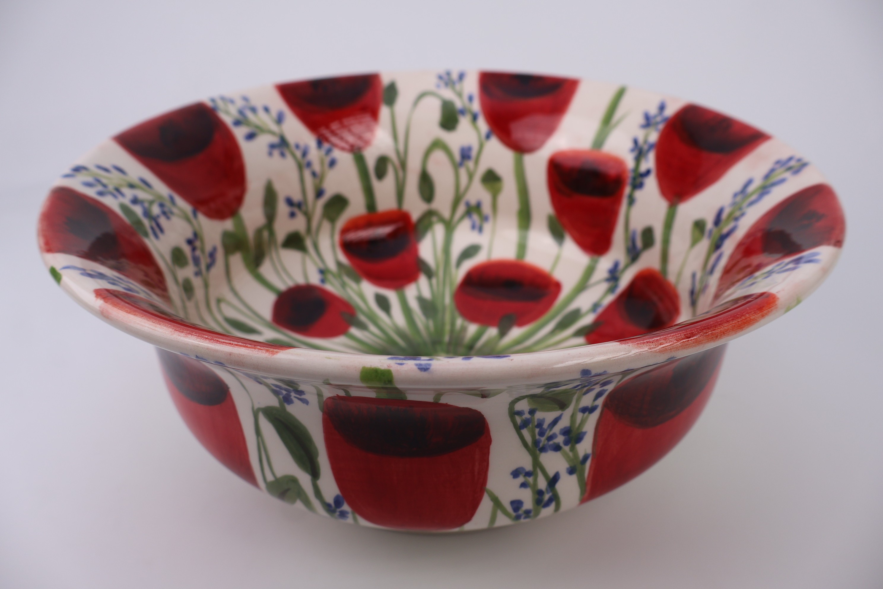 Handmade Ceramic Sink | Botanical Poppy Floral Design