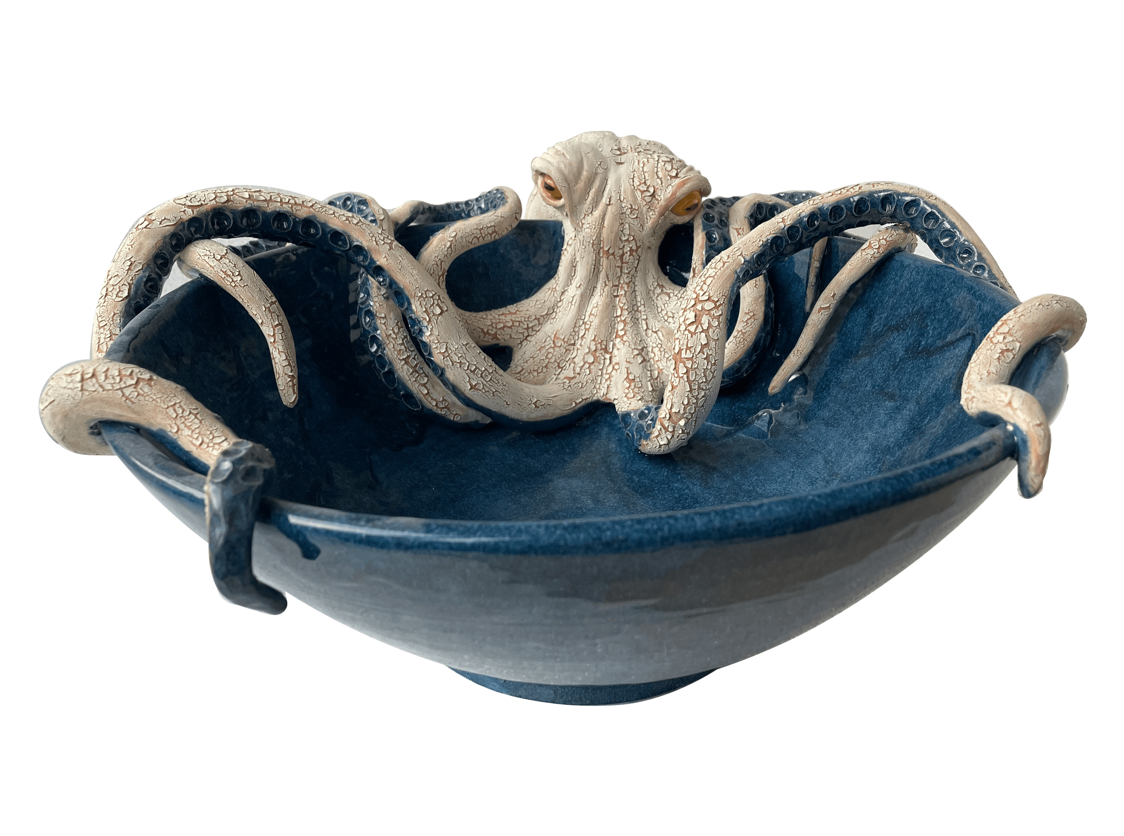 Bathroom Countertop Ceramic Vessel Sink - Octopus Sculpture