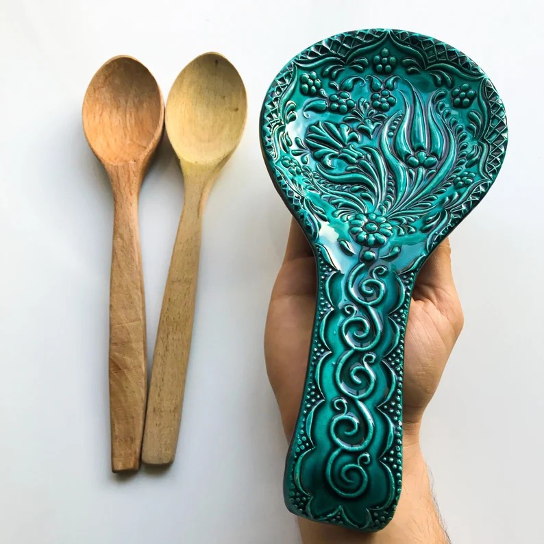 Add Color to Your Tables with Hand Painted Ceramic Spoon Rests