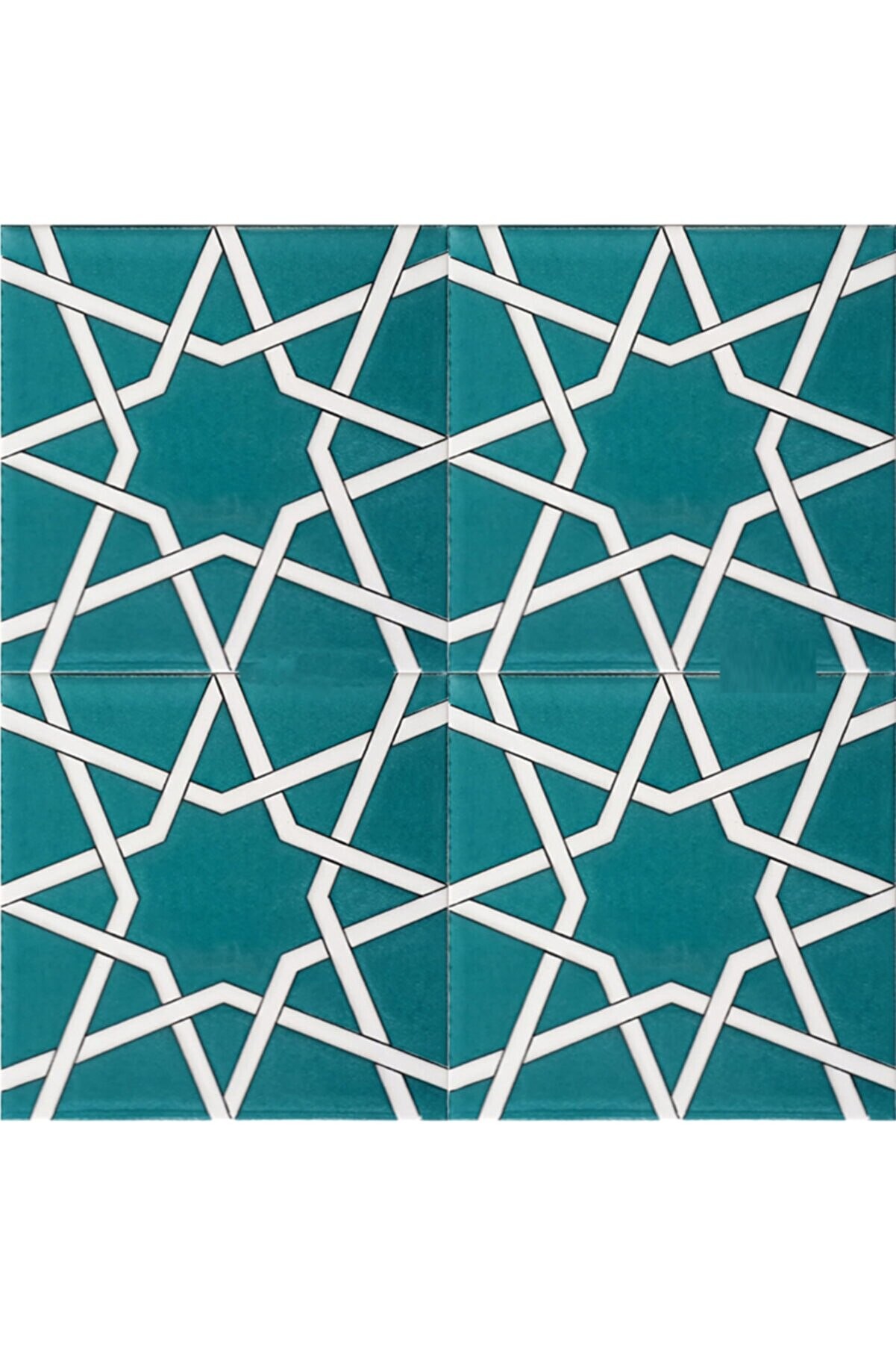 Handcrafted Ceramic Tile -  Screenprinting Bathroom Floor Tile with Geometrical Pattern - 8 in [20Cm]