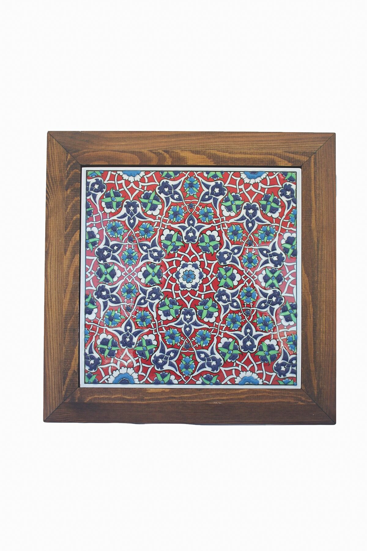 Hand Painted Turkish Ceramic Tile -  Handmade Decorative Floral Patterned Tile - 8 in [20Cm] - Zeem Ceramic