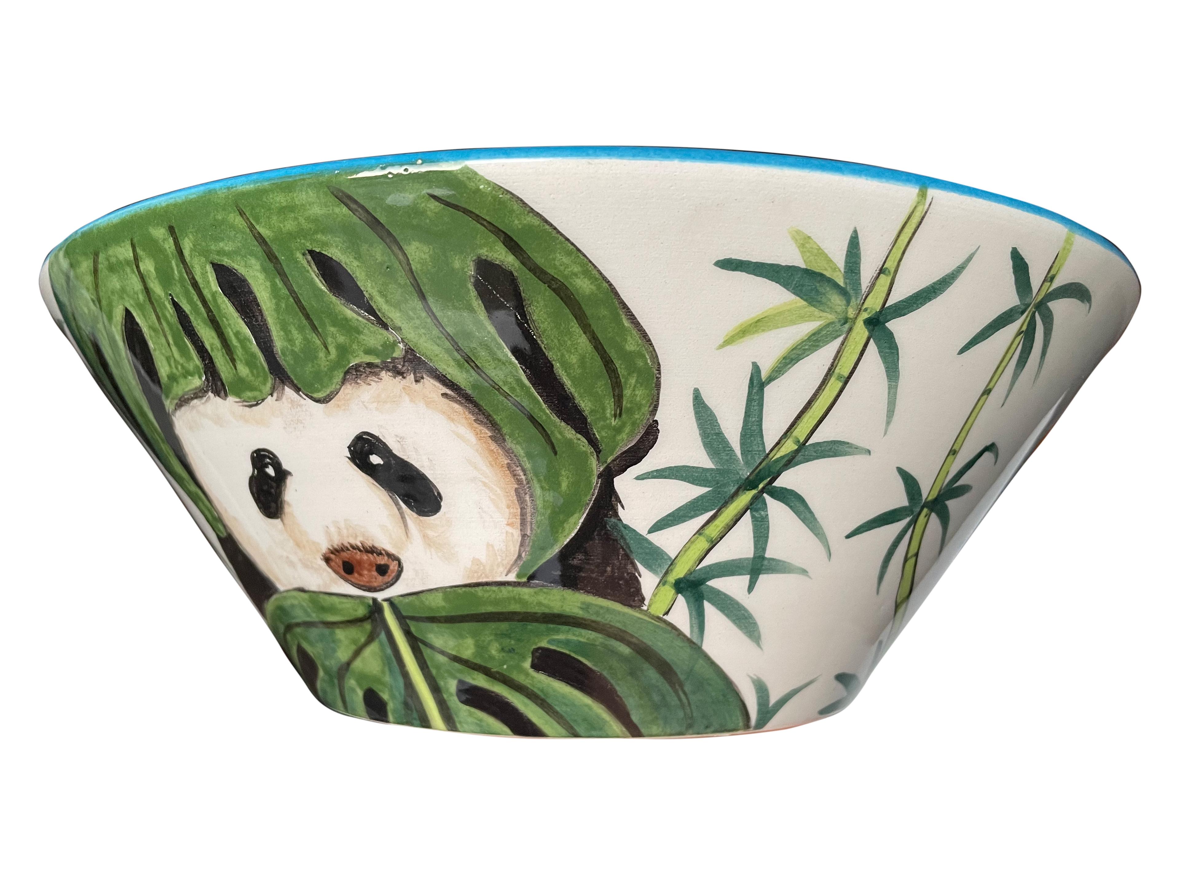 Hand Painted Bathroom Vanity Top Ceramic Vessel Sink - Giant Panda