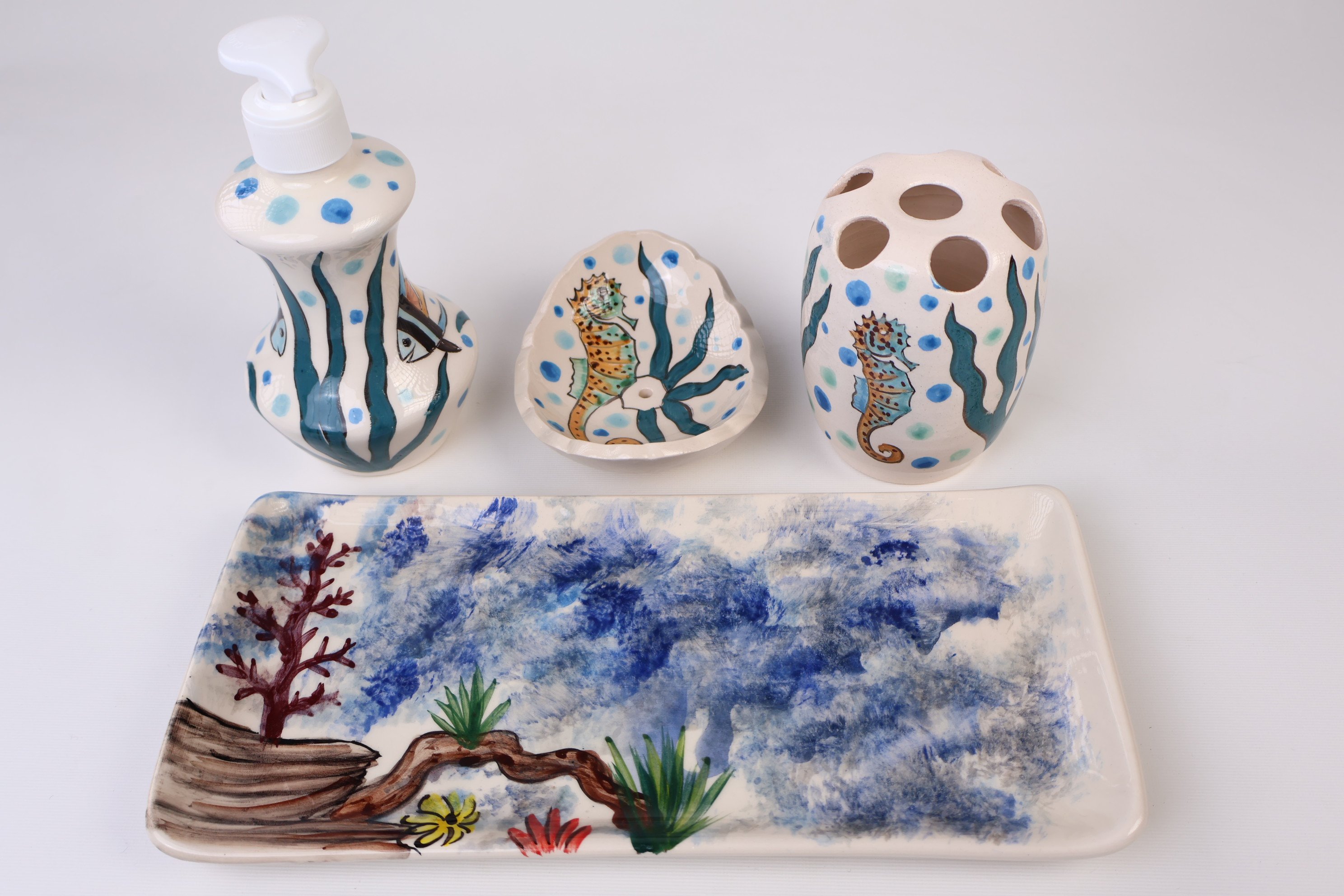 Handmade Bathroom Accessory Set - Zeem Ceramic Artistic Collection