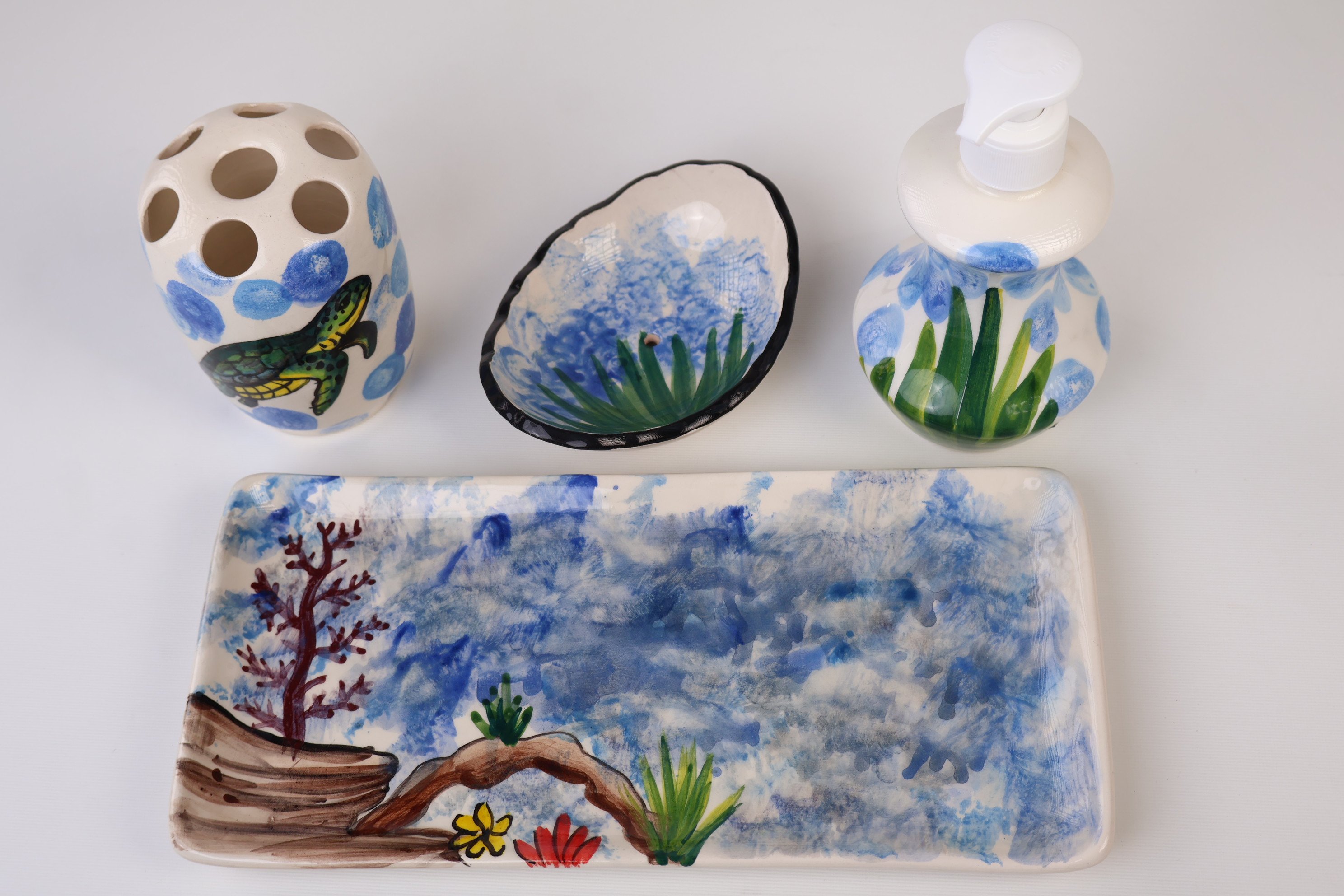 Zeem Ceramic Handcrafted Bathroom Sets & Sea Turtle - Elegance Redefined