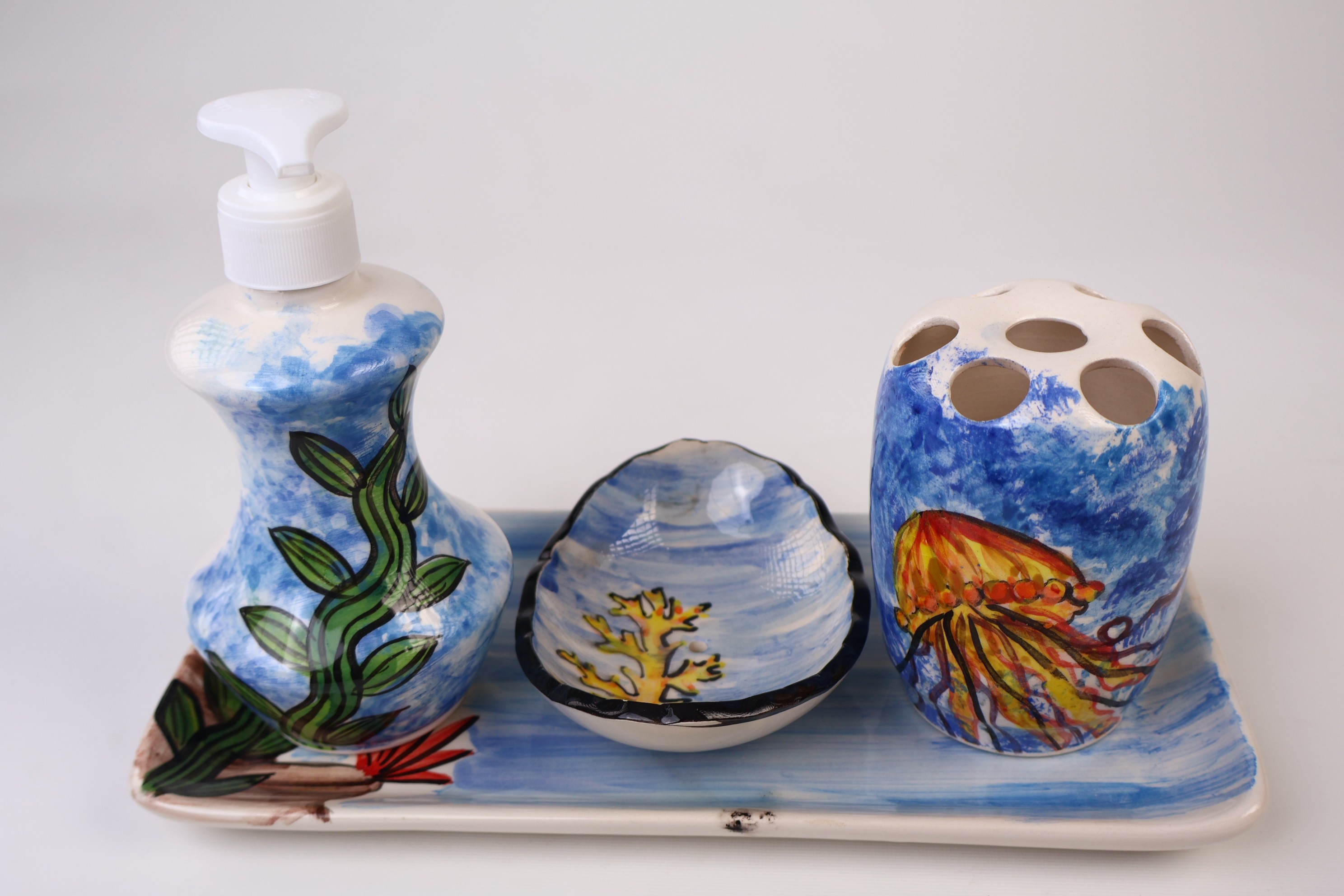 Unique Hand-Painted Bathroom Set & Sea - Zeem Ceramic Quality