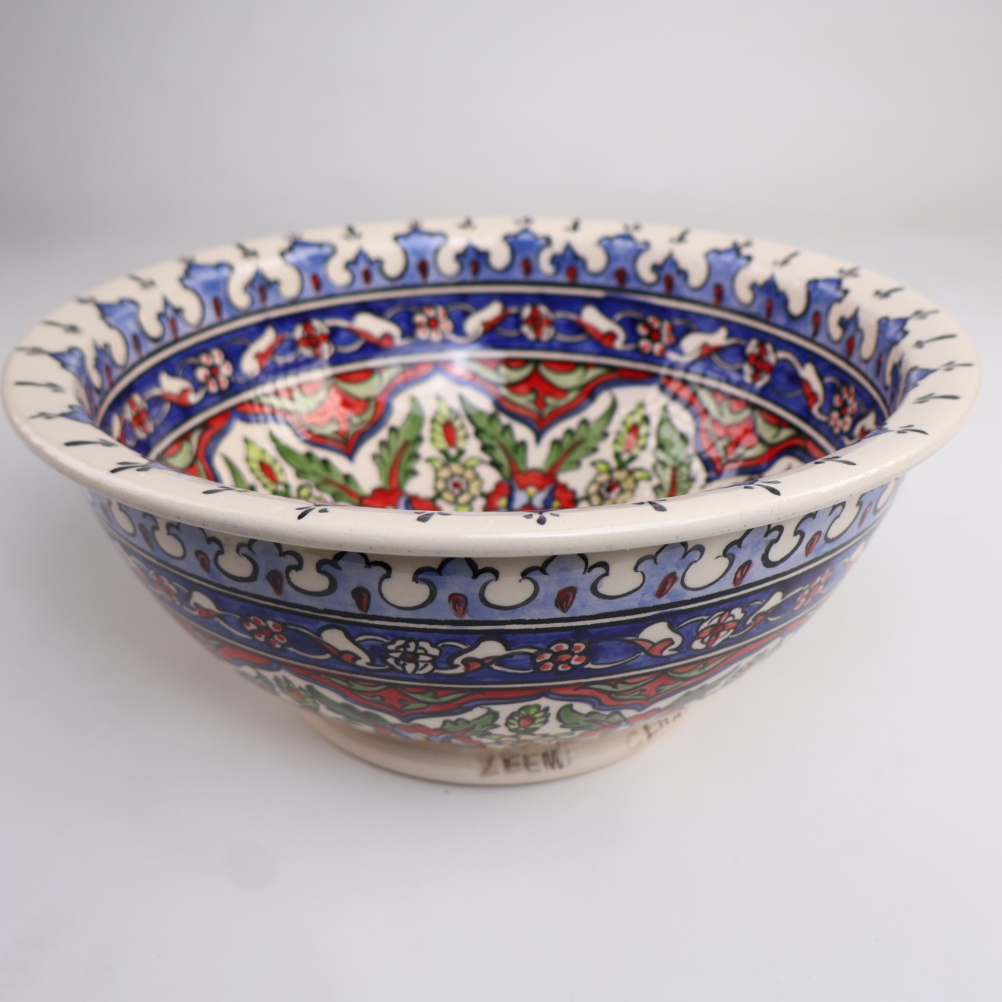 Hand-Painted Ceramic Sink - Turkish Ceramic Bowl Sink | Iznik-Inspired Vibrant Floral Ceramic Decor for Bathroom Remodeling