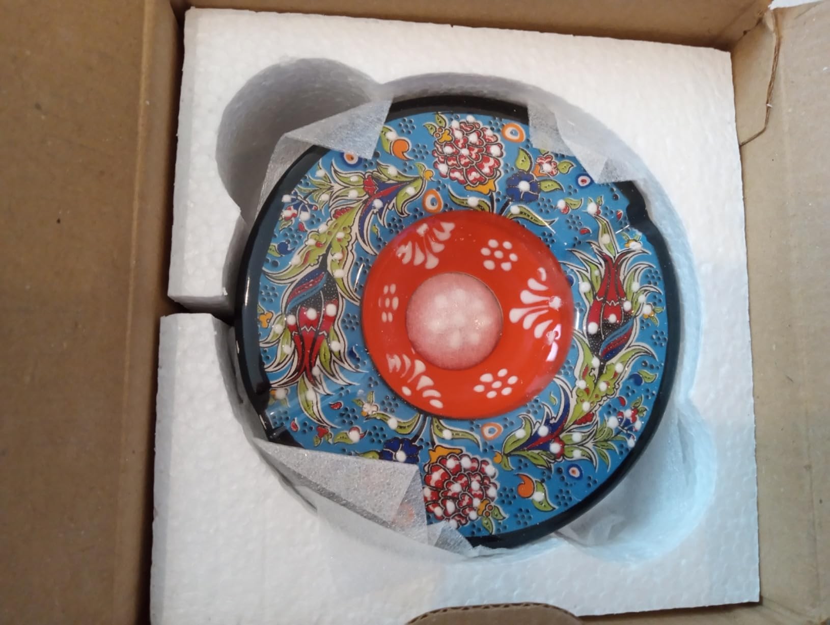 Printed Ceramic Ashtray - Assorted Colors and Floral Patterns