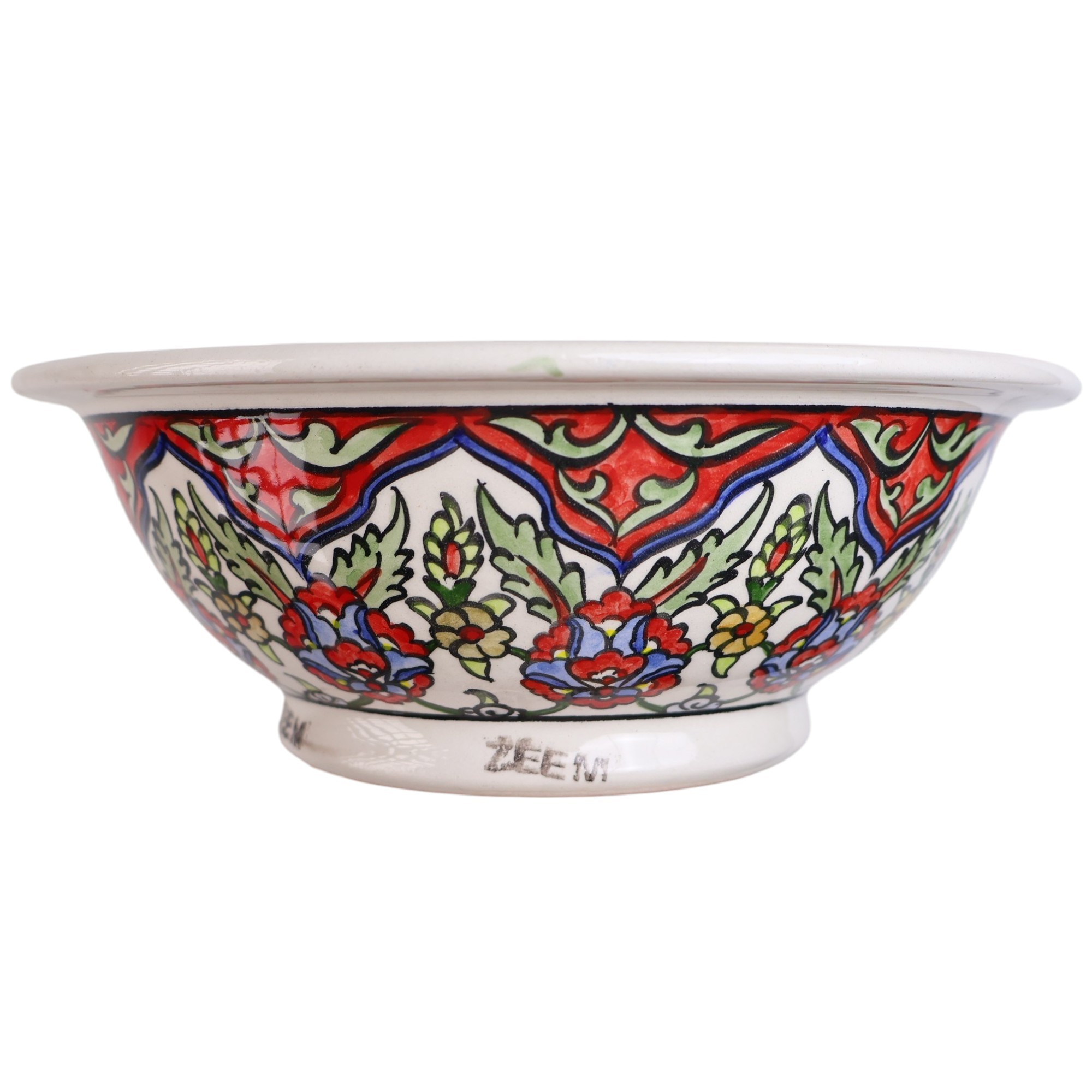 Hand-Painted Ceramic Sink - Turkish Ceramic Bowl Sink | Iznik-Inspired Vibrant Floral Ceramic Decor for Bathroom Remodeling