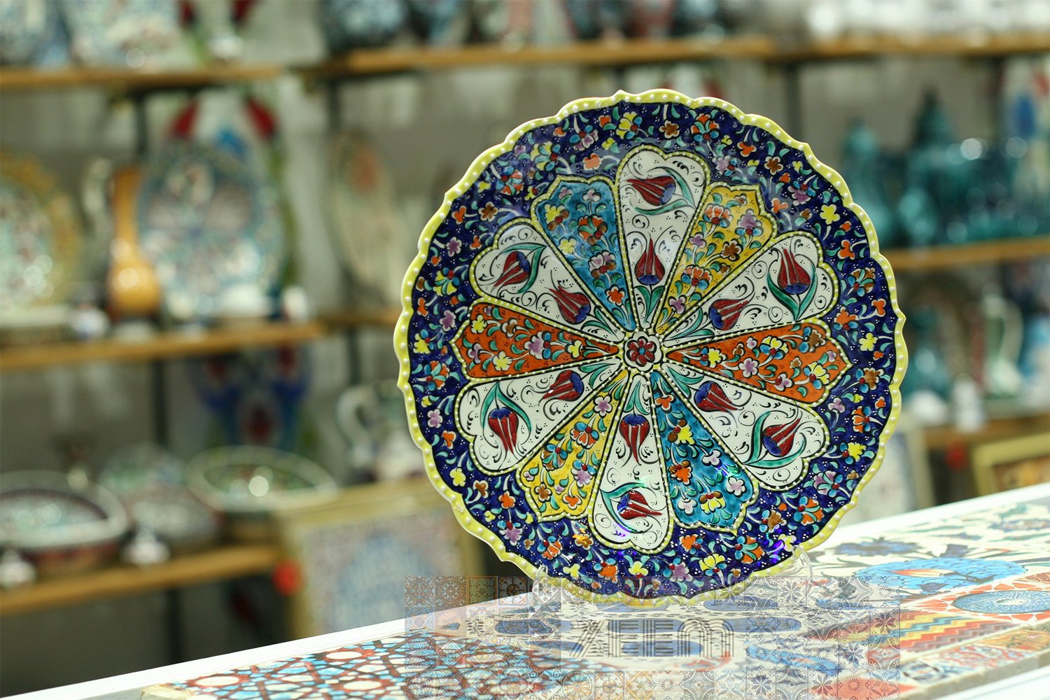 Hand-Painted Turkish Ceramic Dinner Plates - Perfect for Dining and Decor