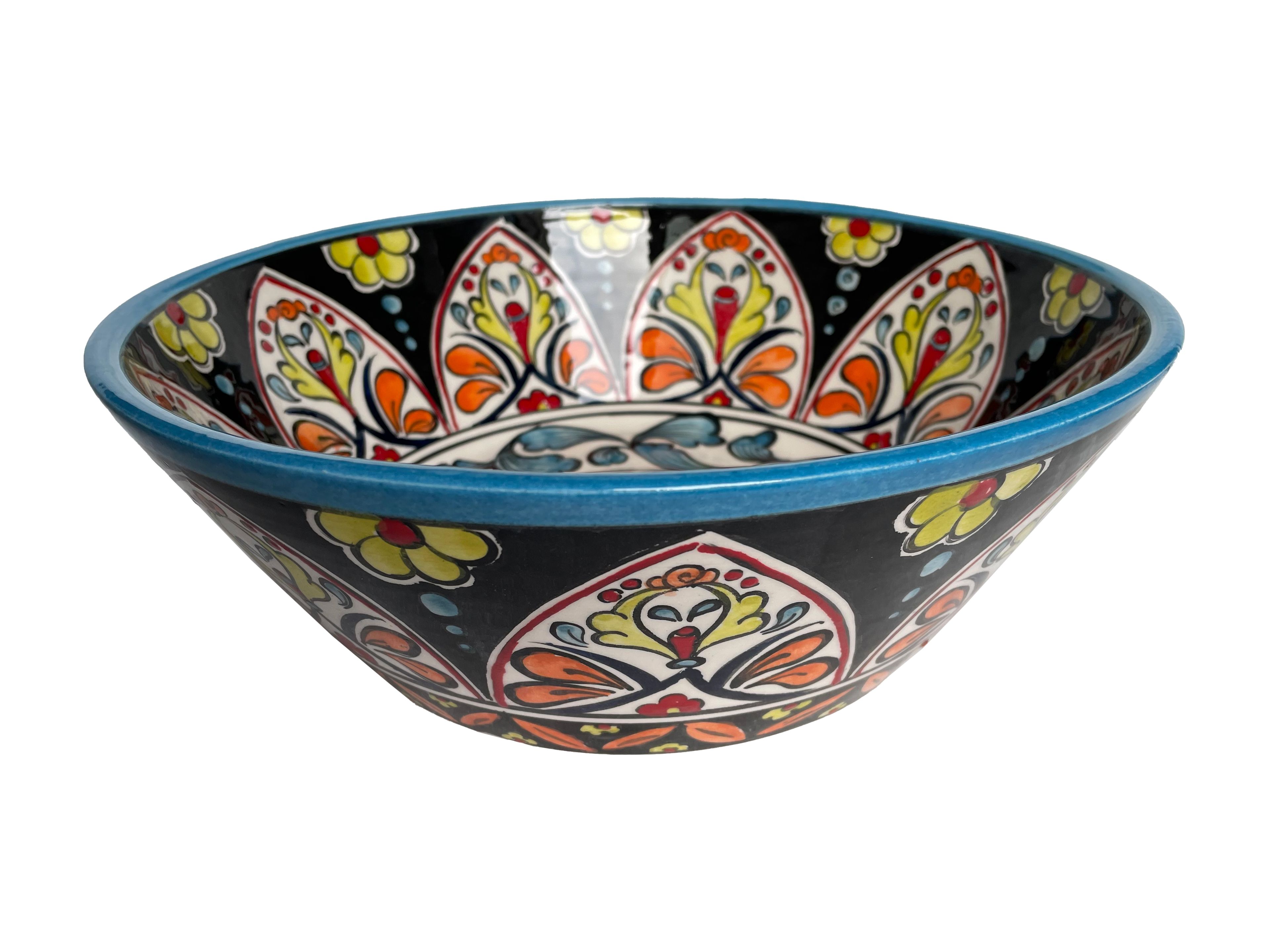 Hand Painted Bathroom Countertop Basin - Traditional Mexican Ceramic Sink