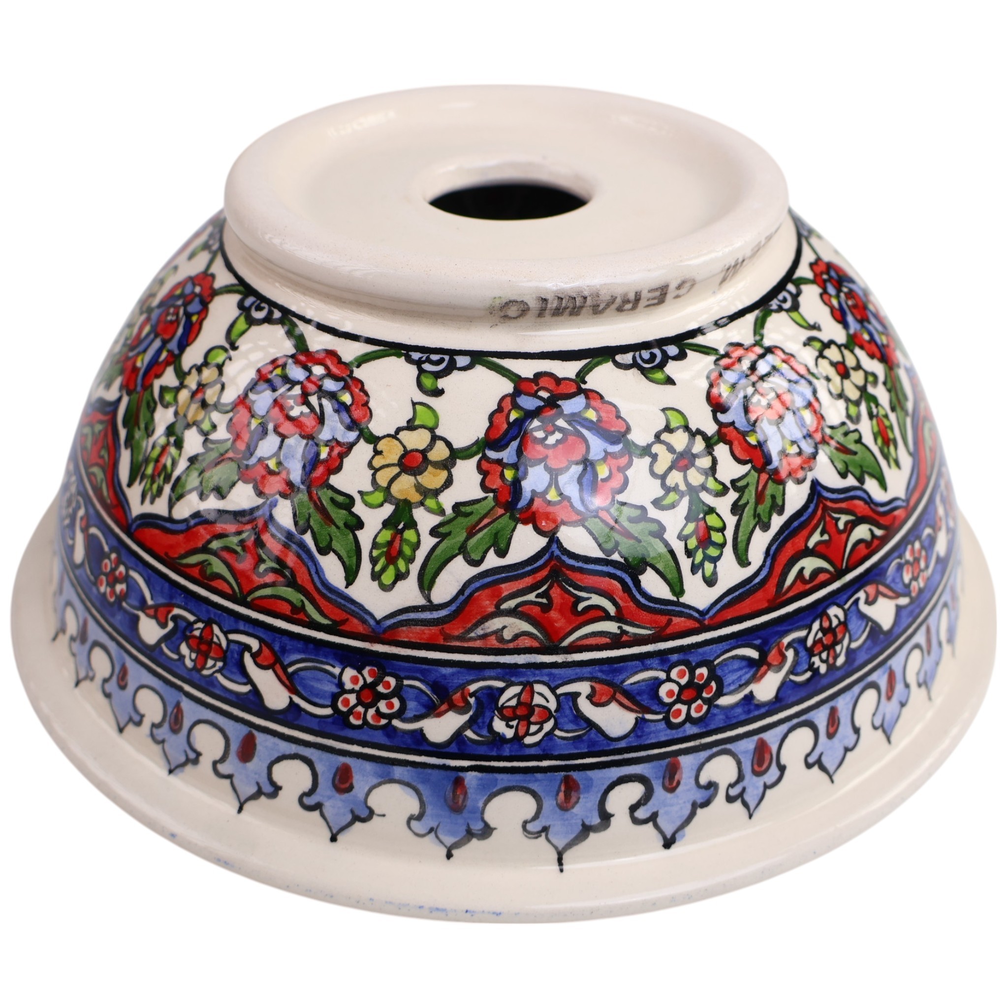 Hand-Painted Ceramic Sink - Turkish Ceramic Bowl Sink | Iznik-Inspired Vibrant Floral Ceramic Decor for Bathroom Remodeling