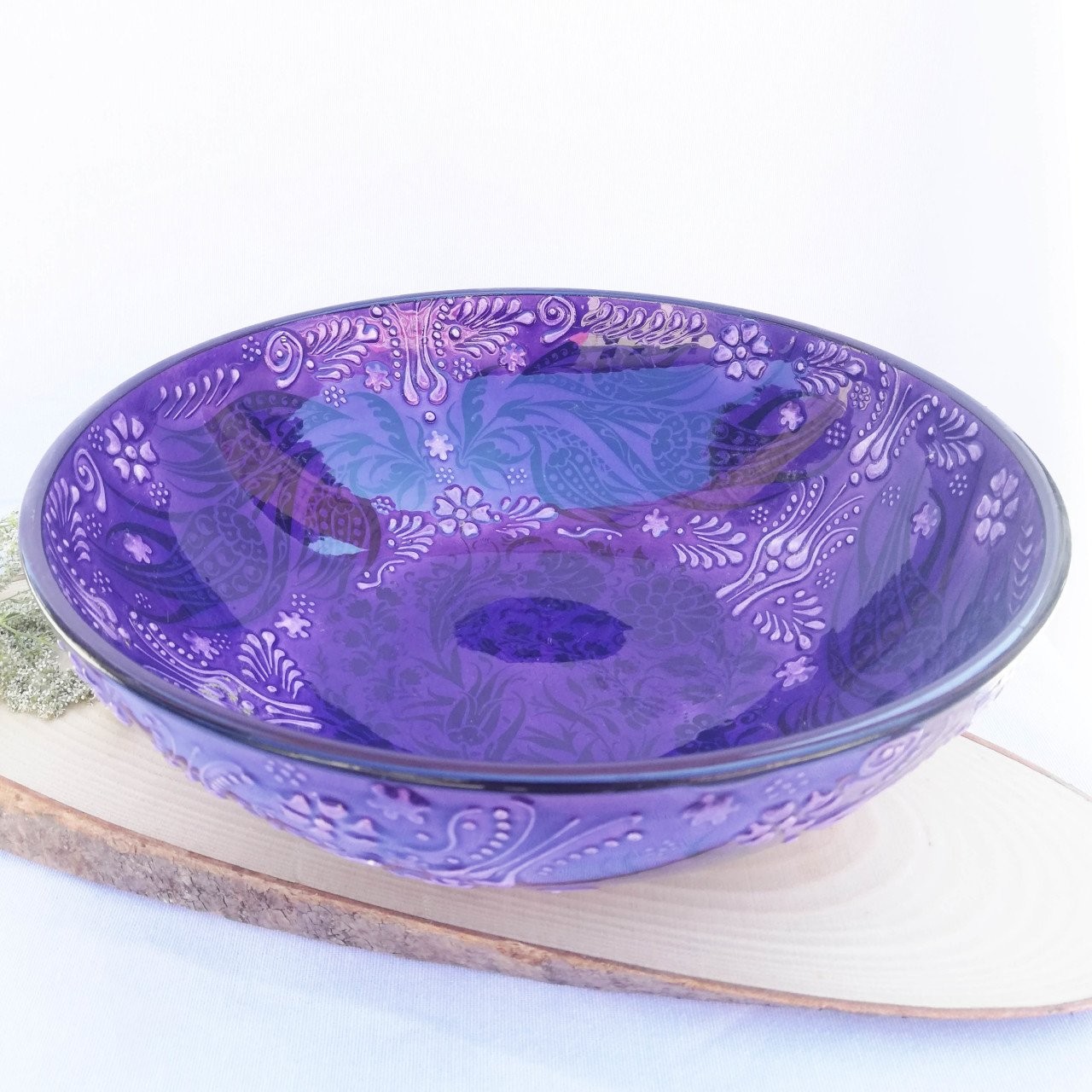 Artisan Hand Painted Ceramic Salad & Fruit Multicolor Bowls