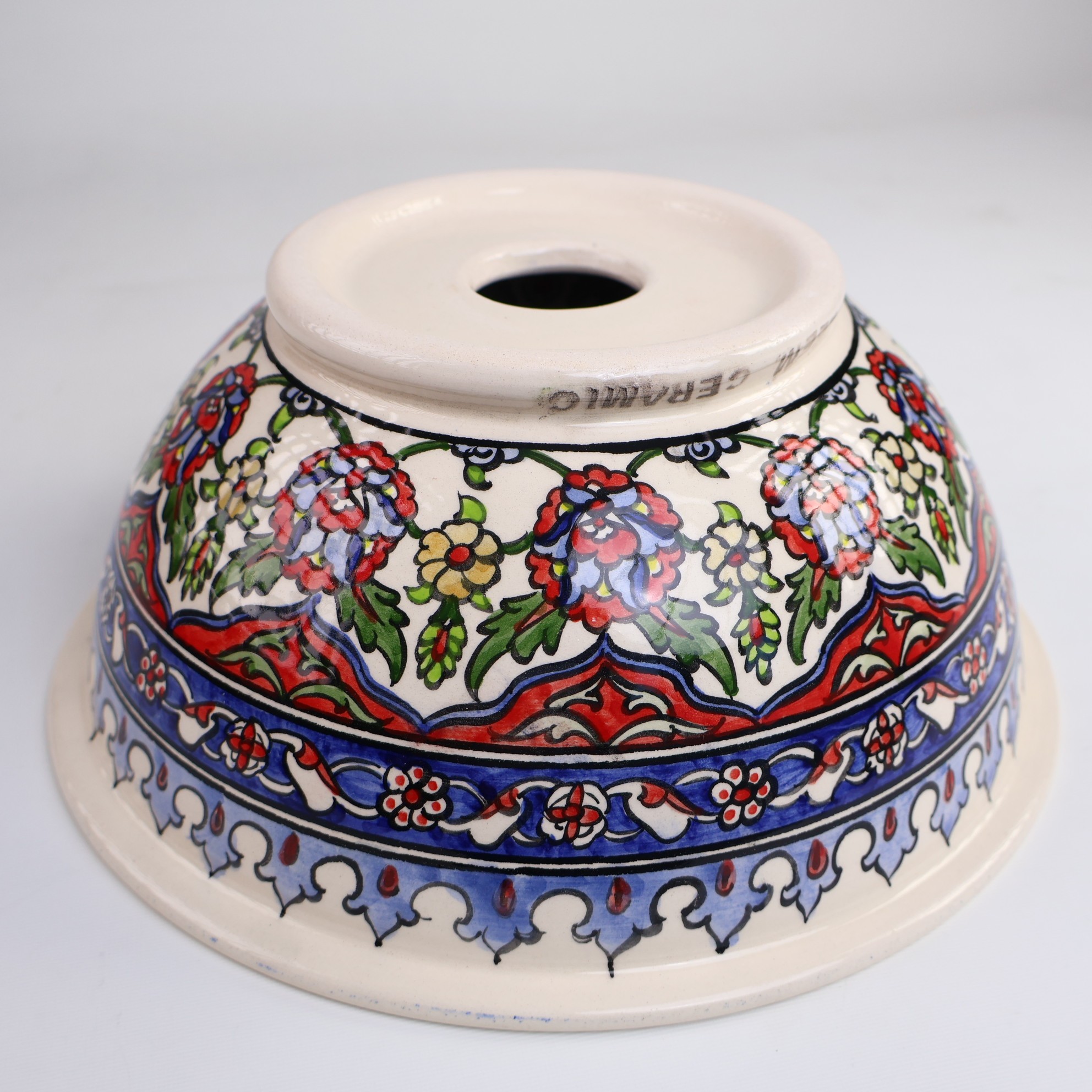 Hand-Painted Ceramic Sink - Turkish Ceramic Bowl Sink | Iznik-Inspired Vibrant Floral Ceramic Decor for Bathroom Remodeling