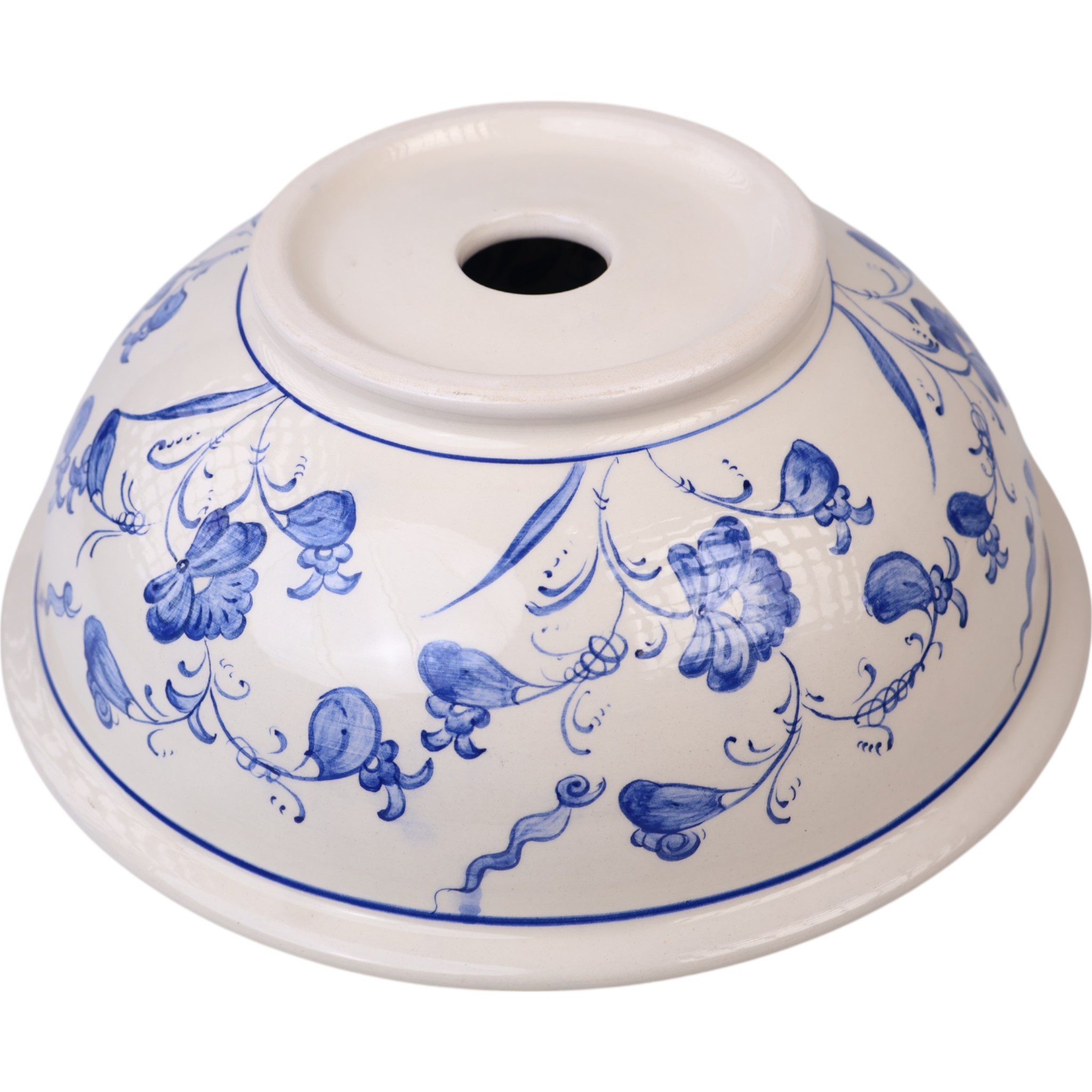 Handcrafted Flat Edge Bathroom Sink – Iznik Pattern Ceramic Vessel for Elegant Remodels