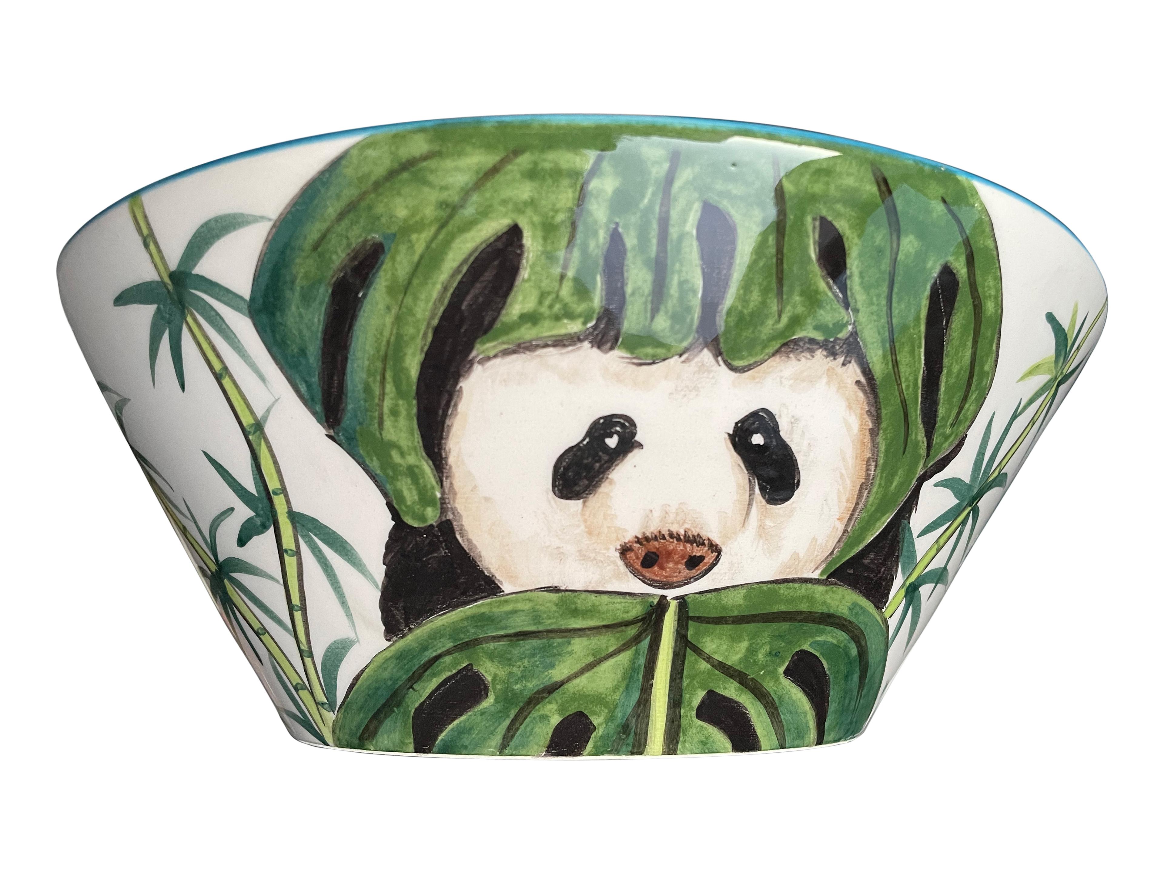 Hand Painted Bathroom Vanity Top Ceramic Vessel Sink - Giant Panda