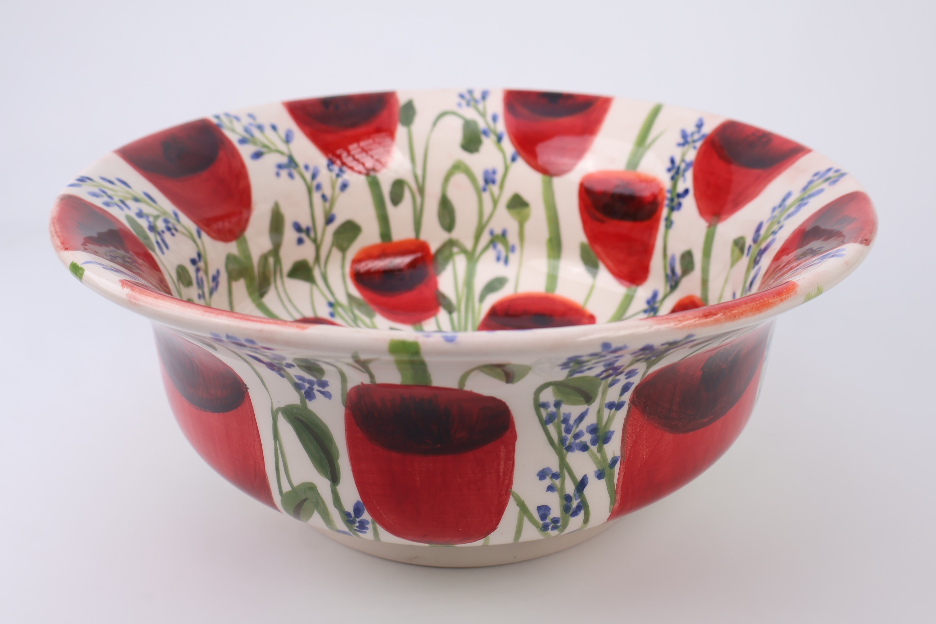 Handmade Ceramic Sink | Botanical Poppy Floral Design