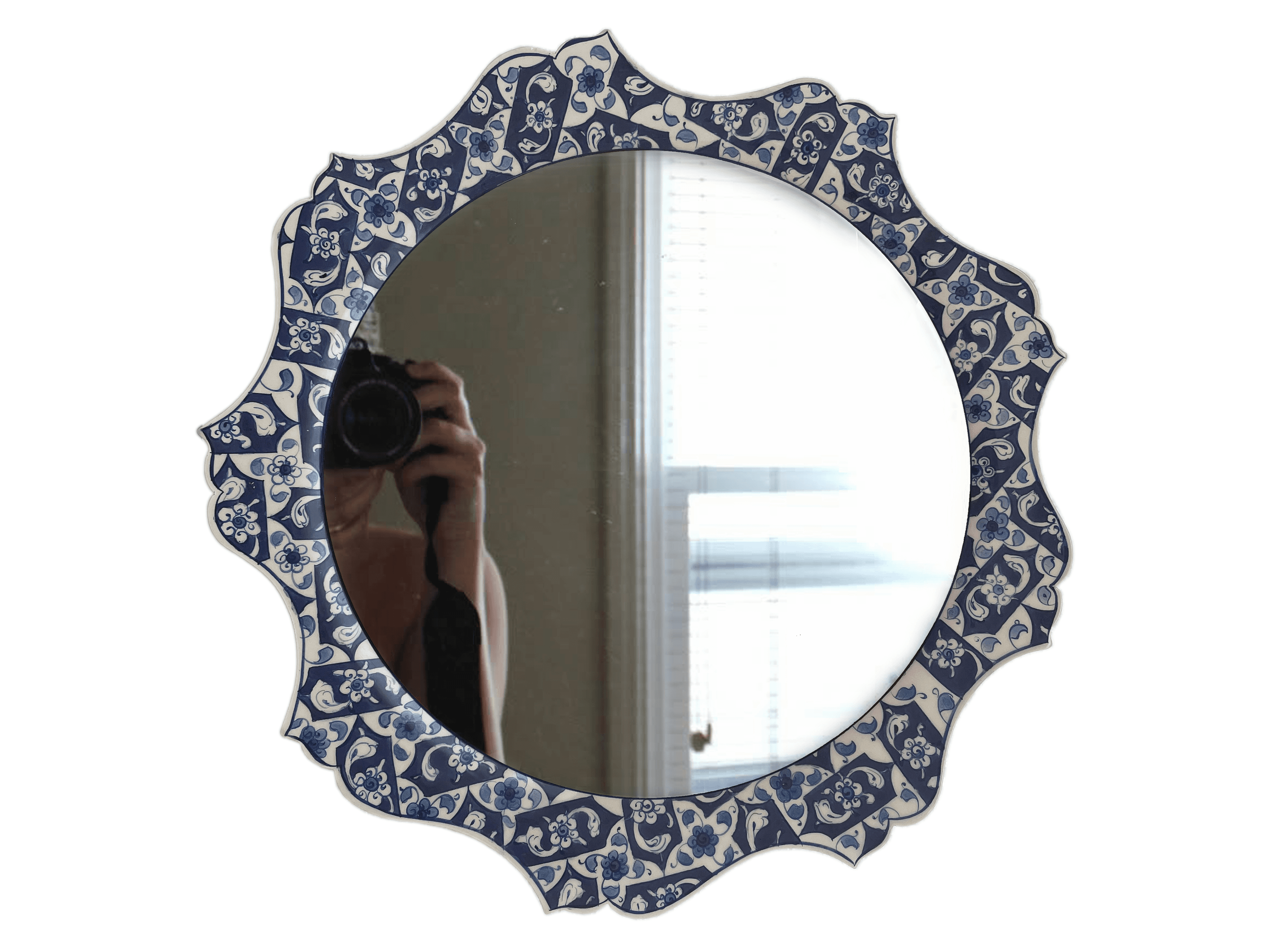 Hand-Painted Bathroom Mirror | Geometric & Iznik