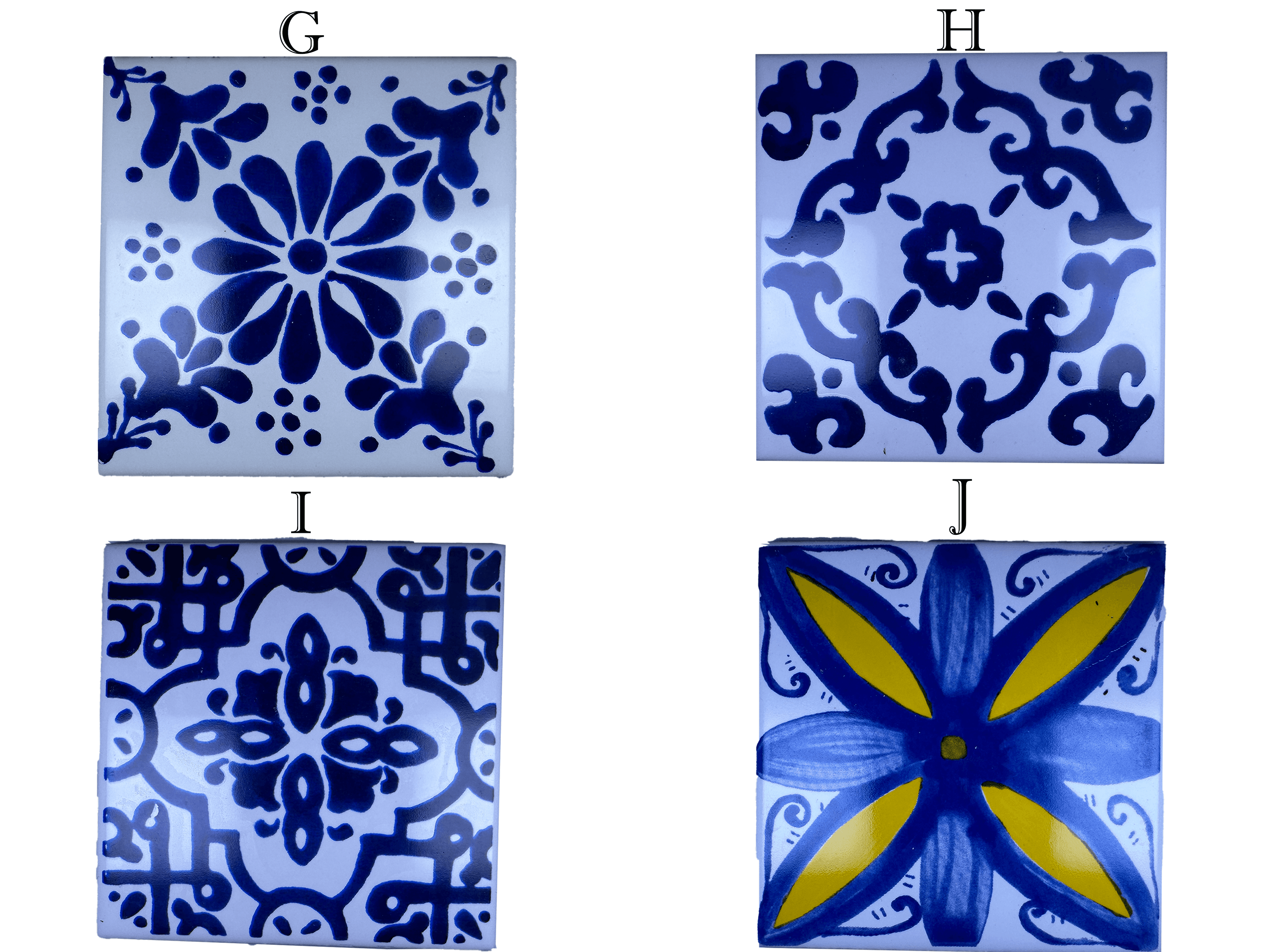 Hand-Printed Portuguese Tile Designs - Handcrafted Backsplash 3.7" Tile with Traditional Pattern