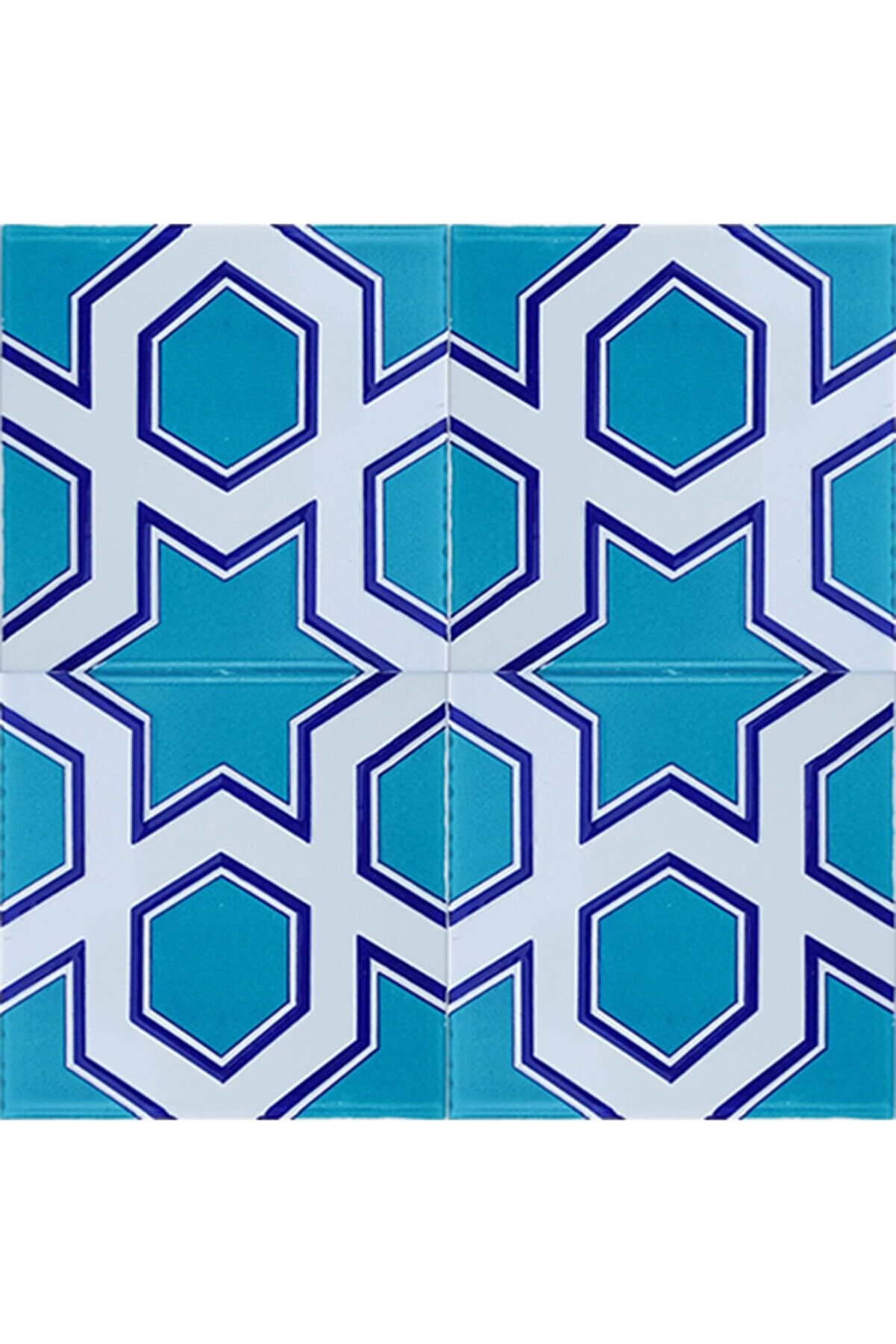 Handcrafted Ceramic Tile -  Screenprinting Bathroom Floor Tile with Geometrical Pattern - 8 in [20Cm]