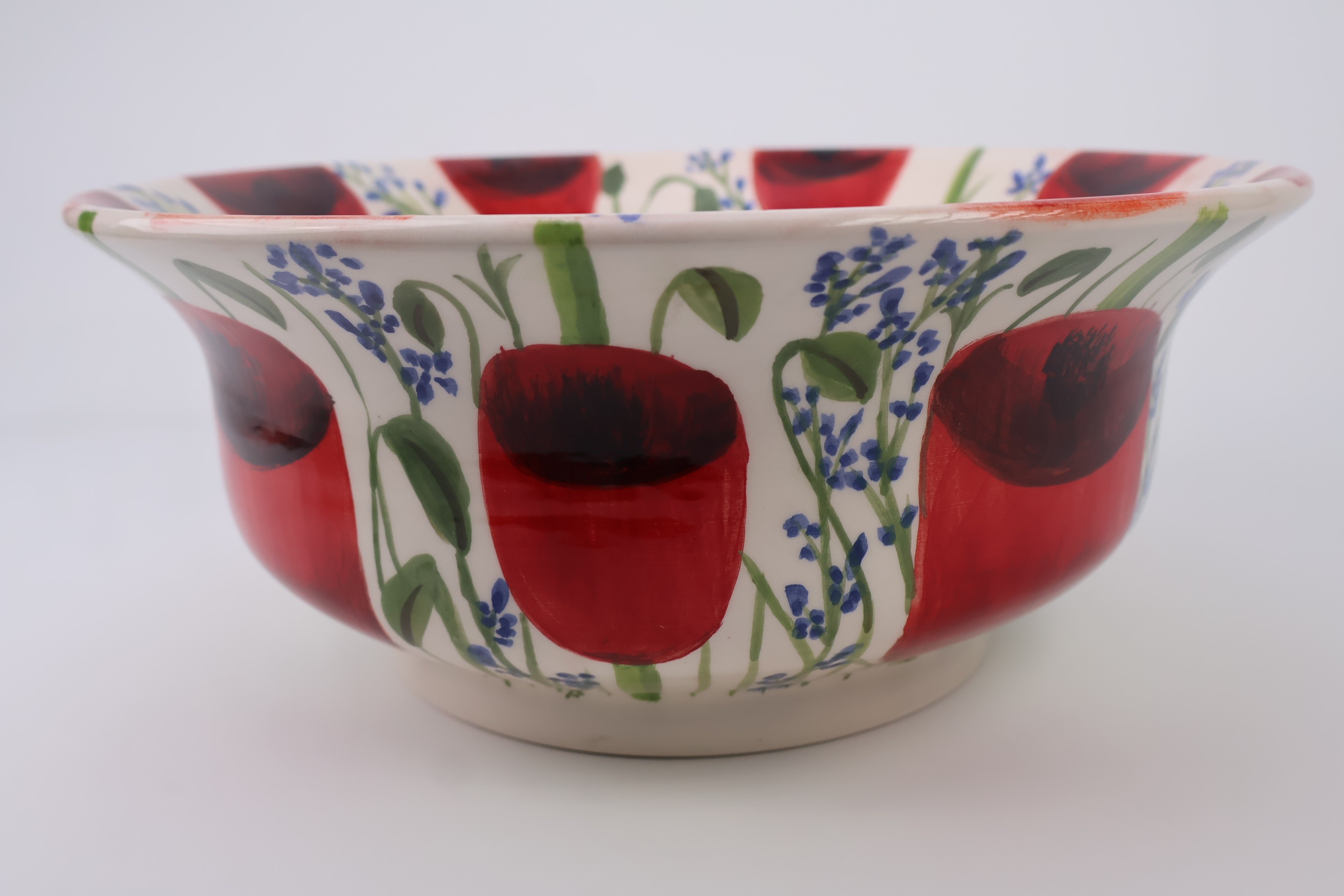 Handmade Ceramic Sink | Botanical Poppy Floral Design