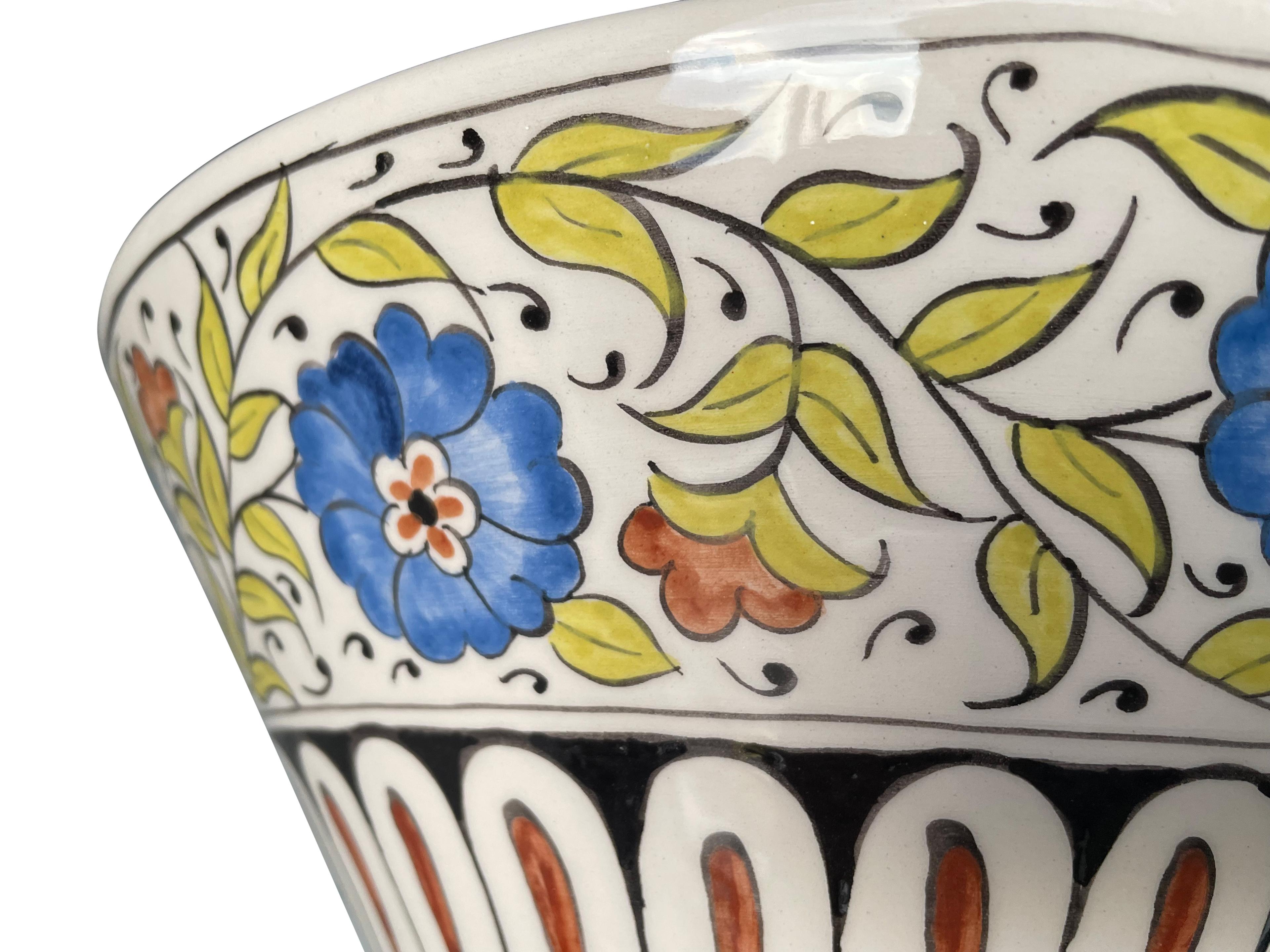 Hand Painted Bathroom Ceramic Vessel Sink Countertop - Multicolor Flowers