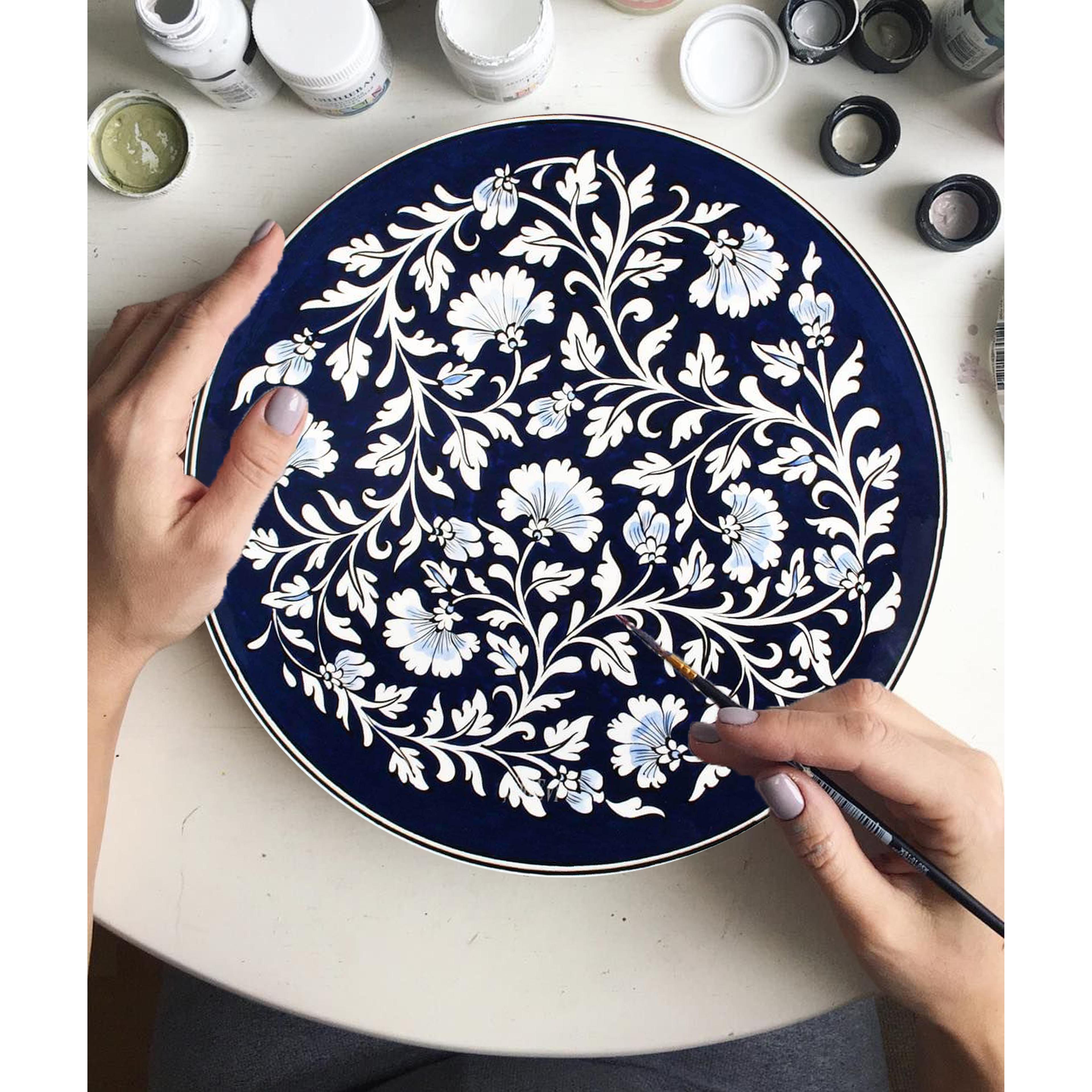 Hand-Painted Turkish Ceramic Dinner Plates - Perfect for Dining and Decor