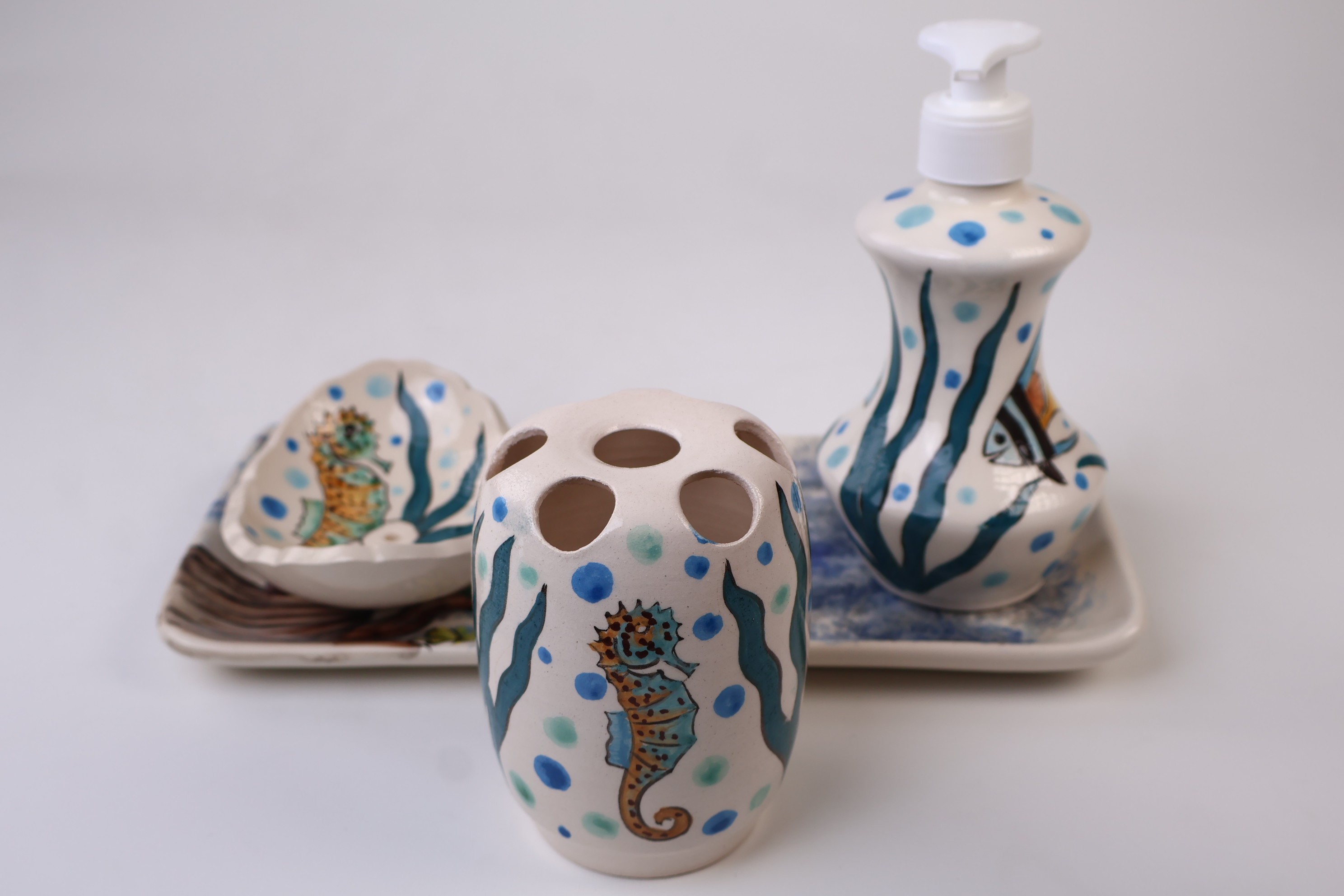 Handmade Bathroom Accessory Set - Zeem Ceramic Artistic Collection