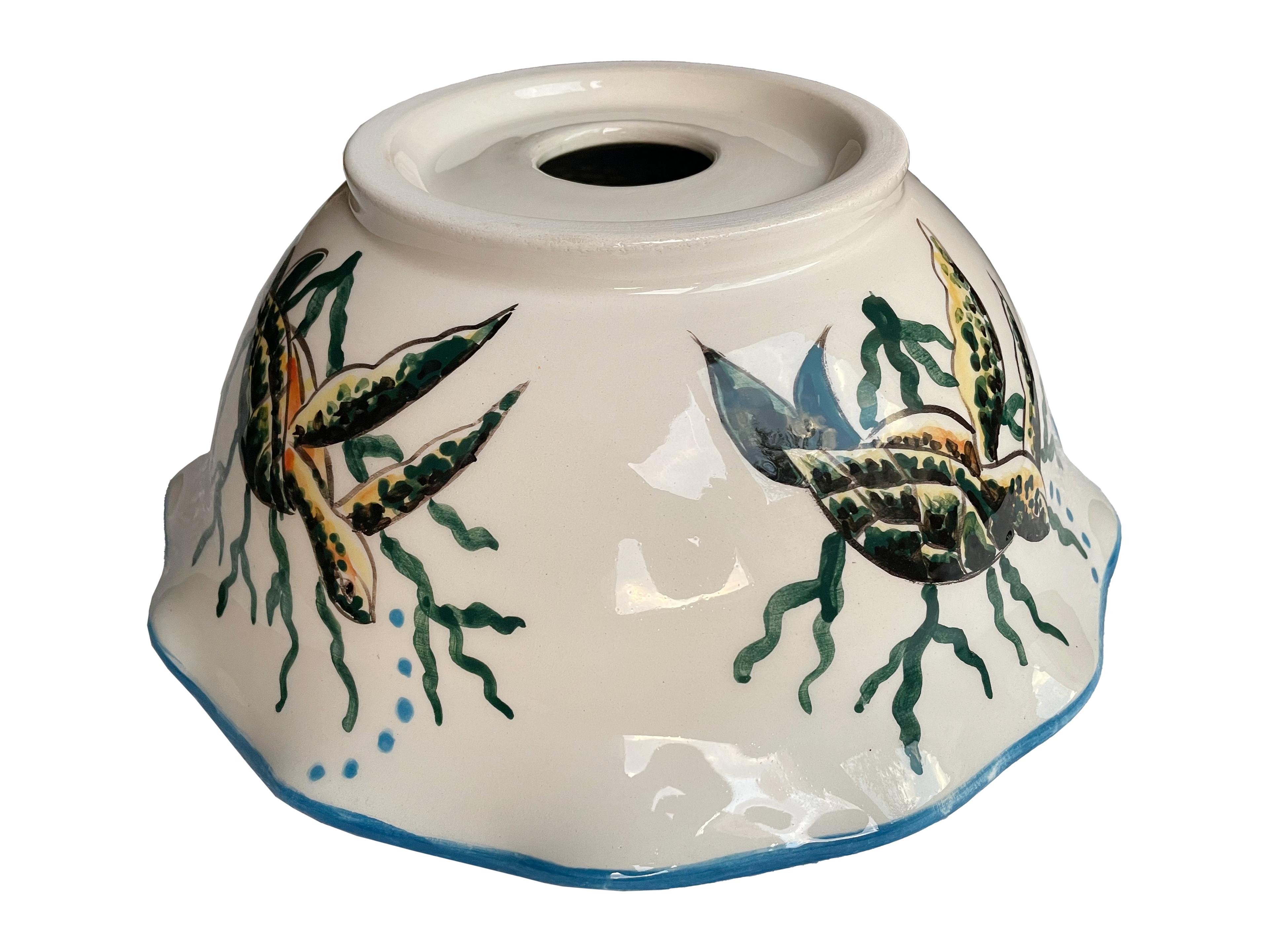 Hand Painted Bathroom Ceramic Vessel Sink Countertop - Sea Creatures