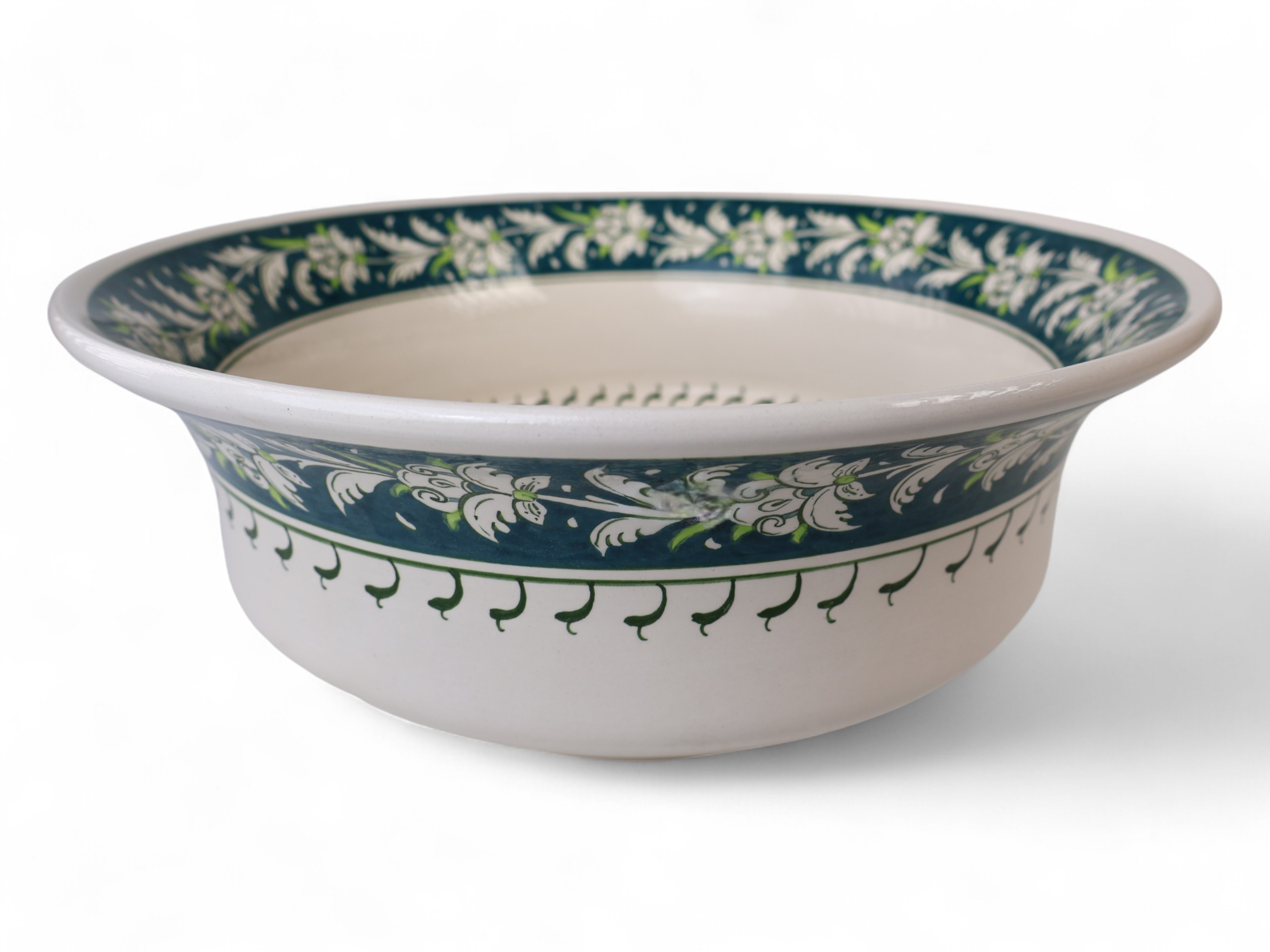 Bathroom Countertop Ceramic Basin - Green Flowers - Bihter